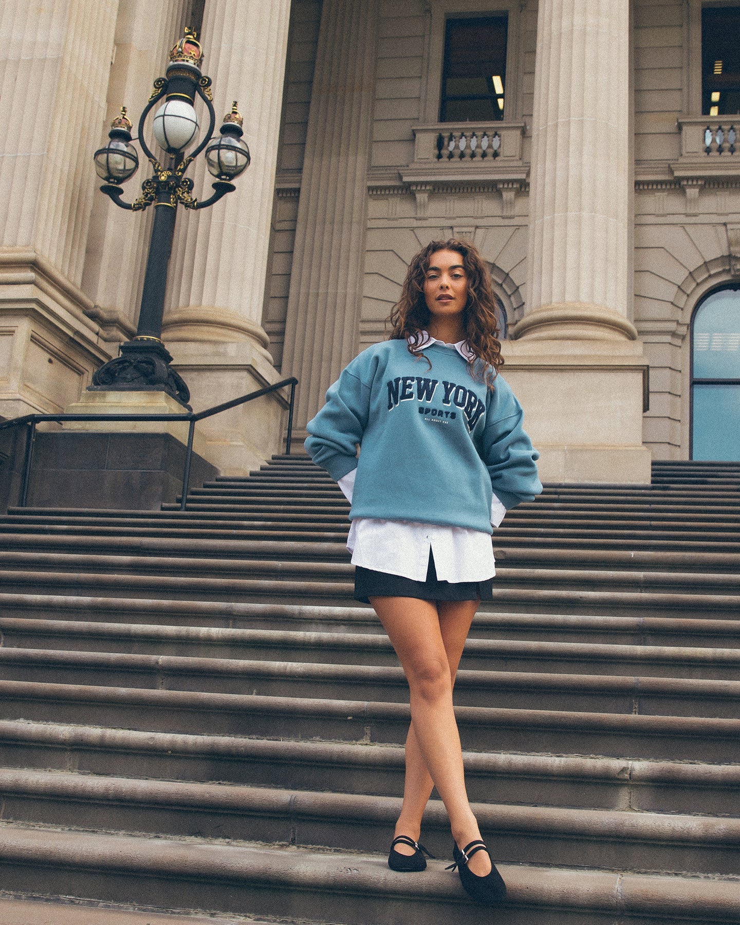 All About Eve - New York Oversized Crew - Blue