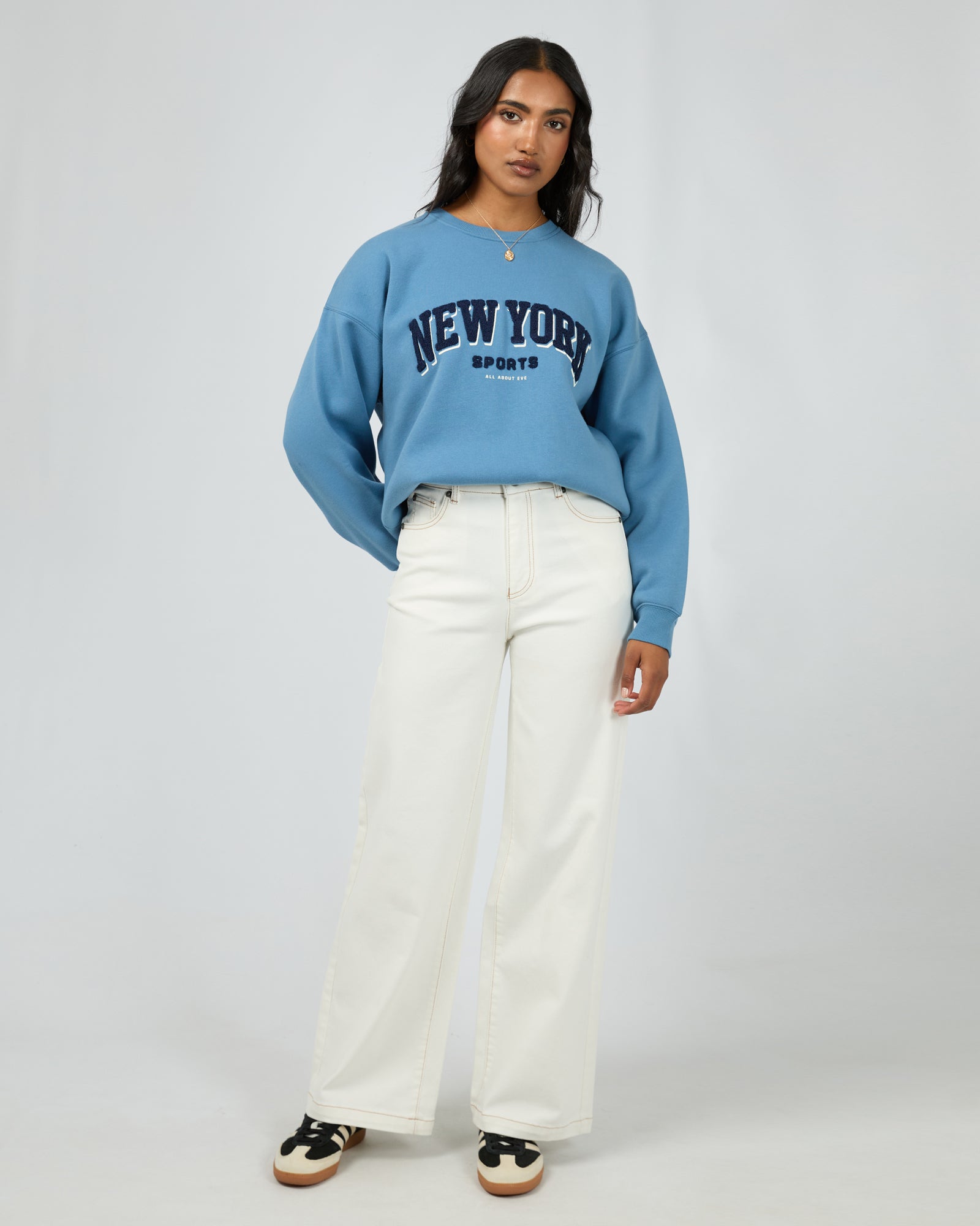 All About Eve - New York Oversized Crew - Blue