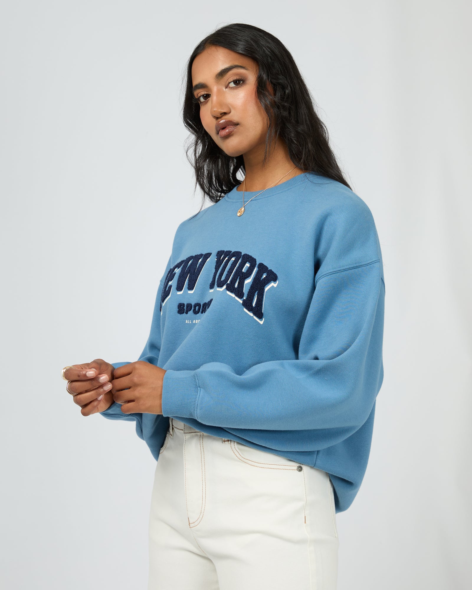 All About Eve - New York Oversized Crew - Blue
