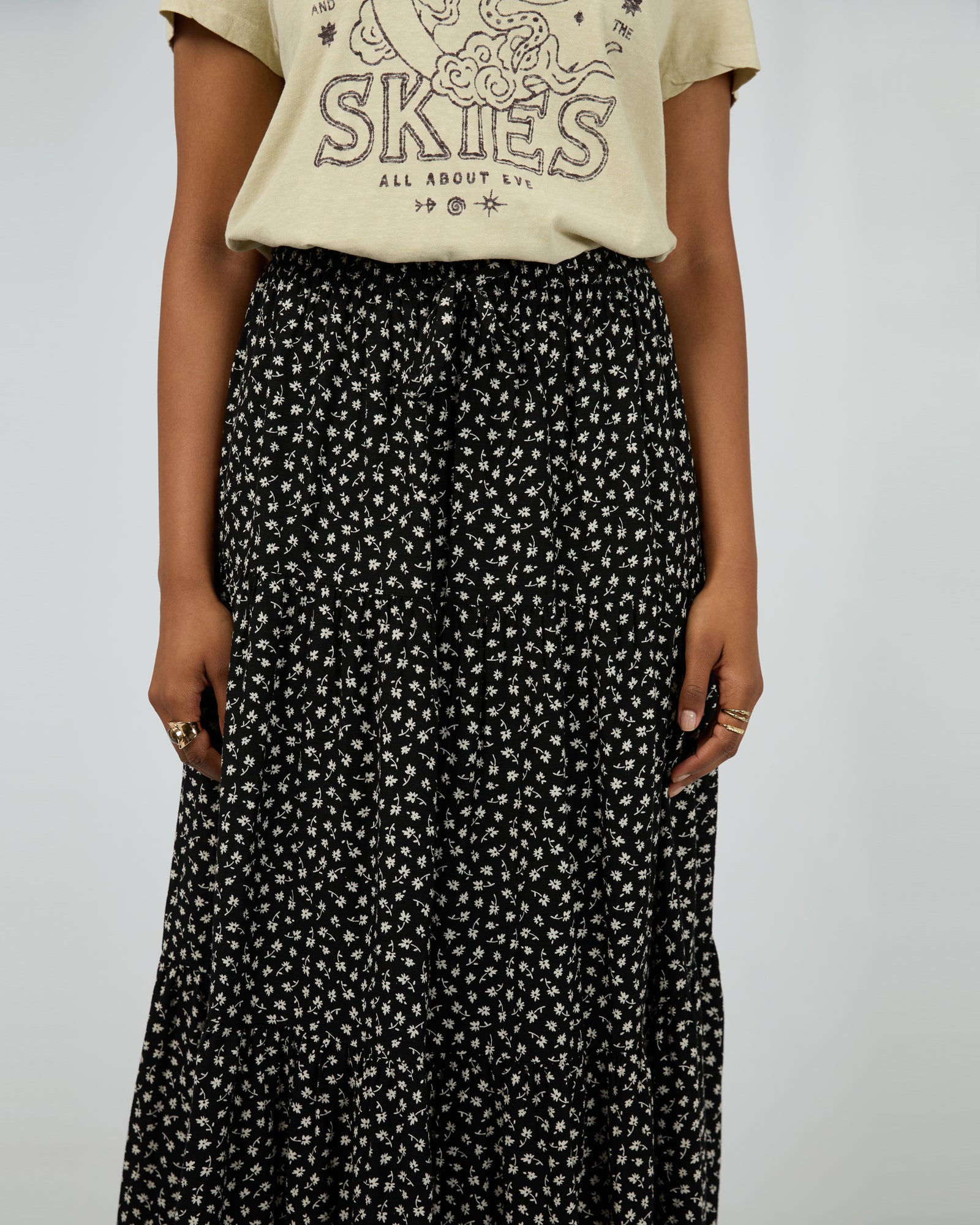 All About Eve - Wren Maxi Skirt - Black Print