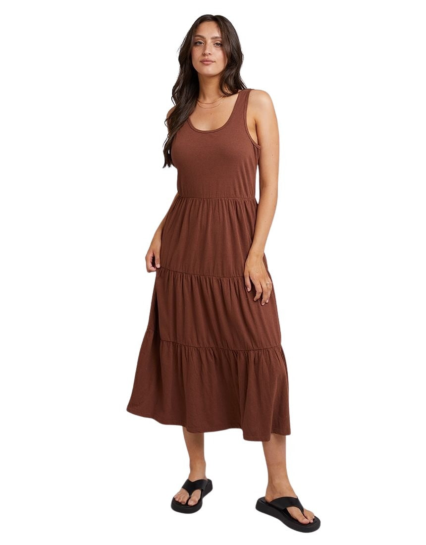 All About Eve - AAE Linen Midi Dress - Brown