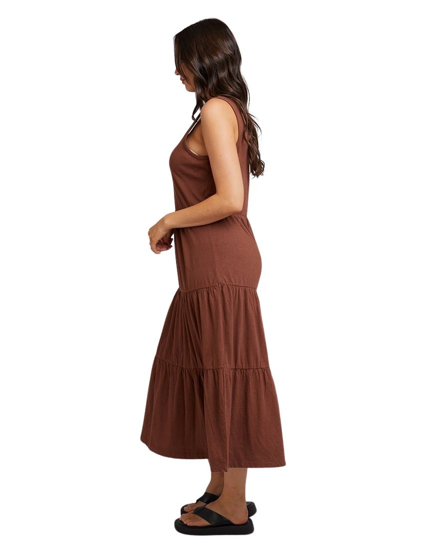 All About Eve - AAE Linen Midi Dress - Brown