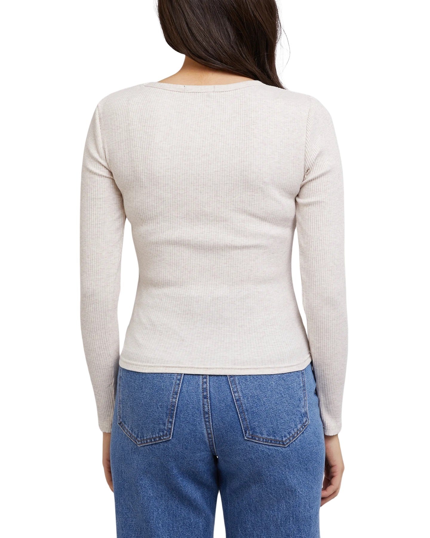 All About Eve - Eve Baby Rib V Neck Long Sleeve - Oatmeal