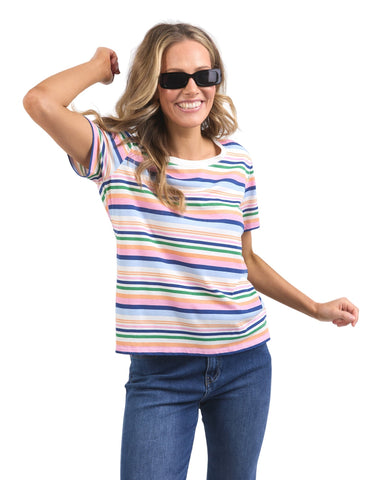 Elm - Sorbet Tee - Multicolour Stripe