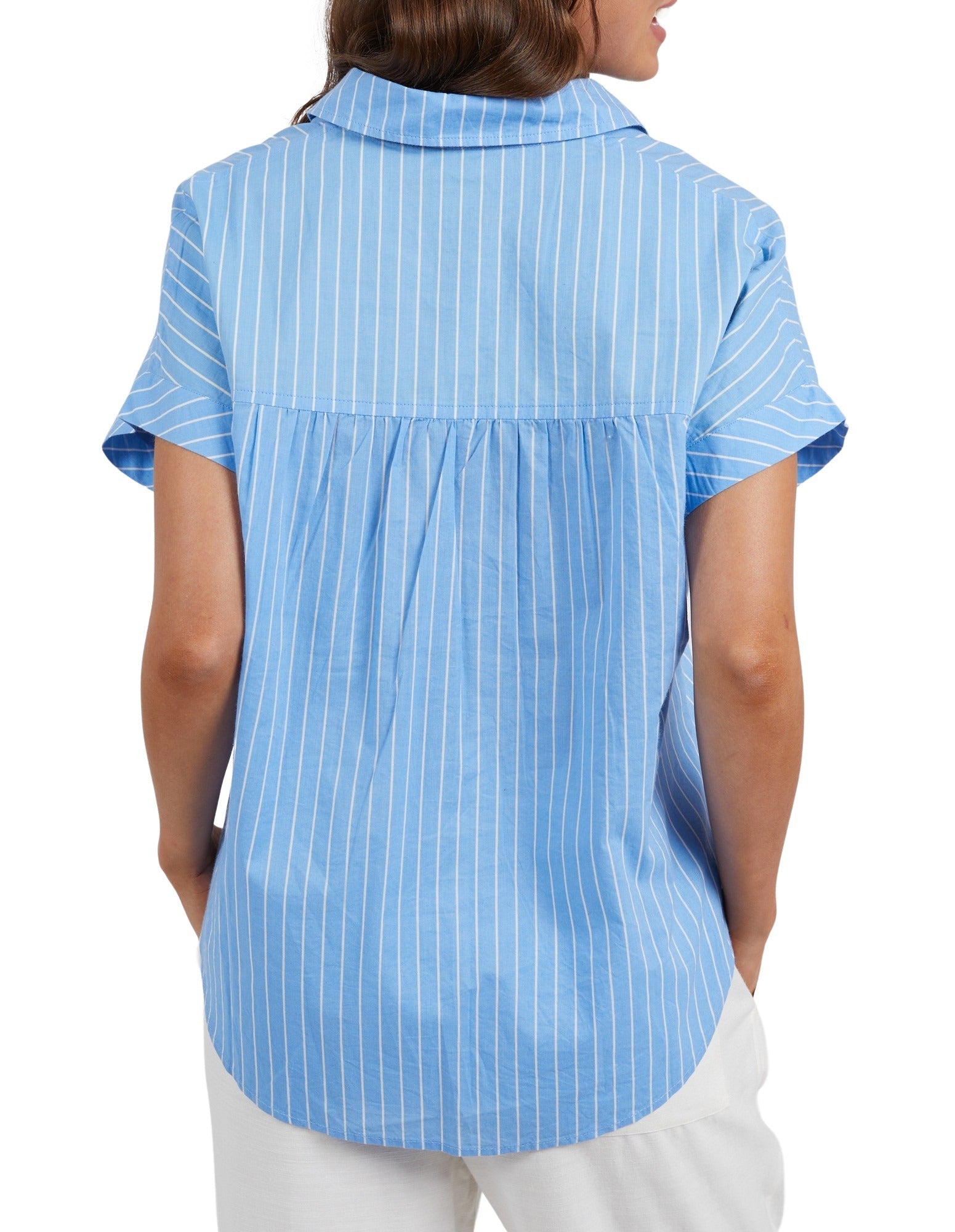 Elm - Hailey Stripe Shirt - Azure Blue
