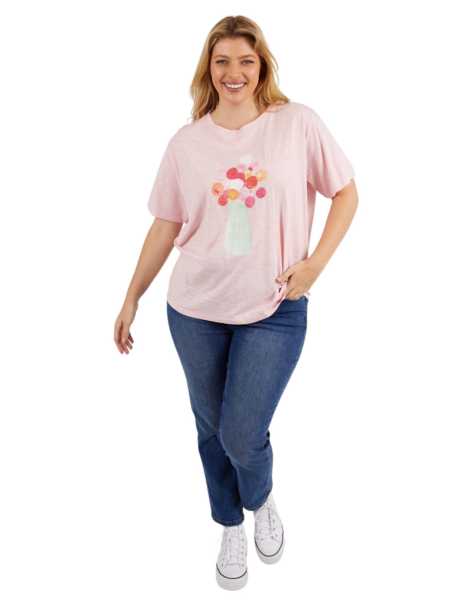 Janey Forbes X Elm - Janey Floral Tee - Splendid Pink