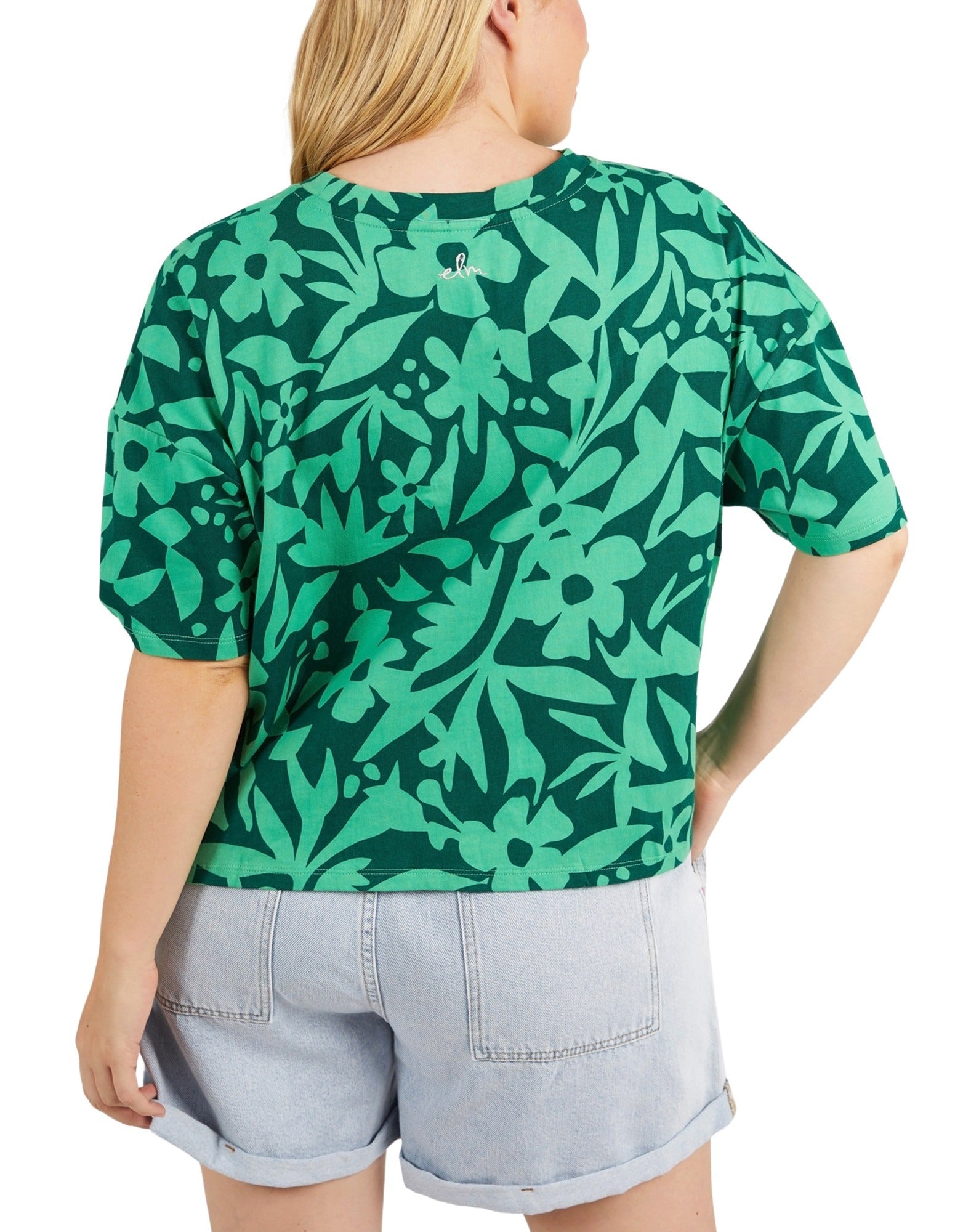 Elm - Stencil Floral Tee - Greenbriar Floral Print