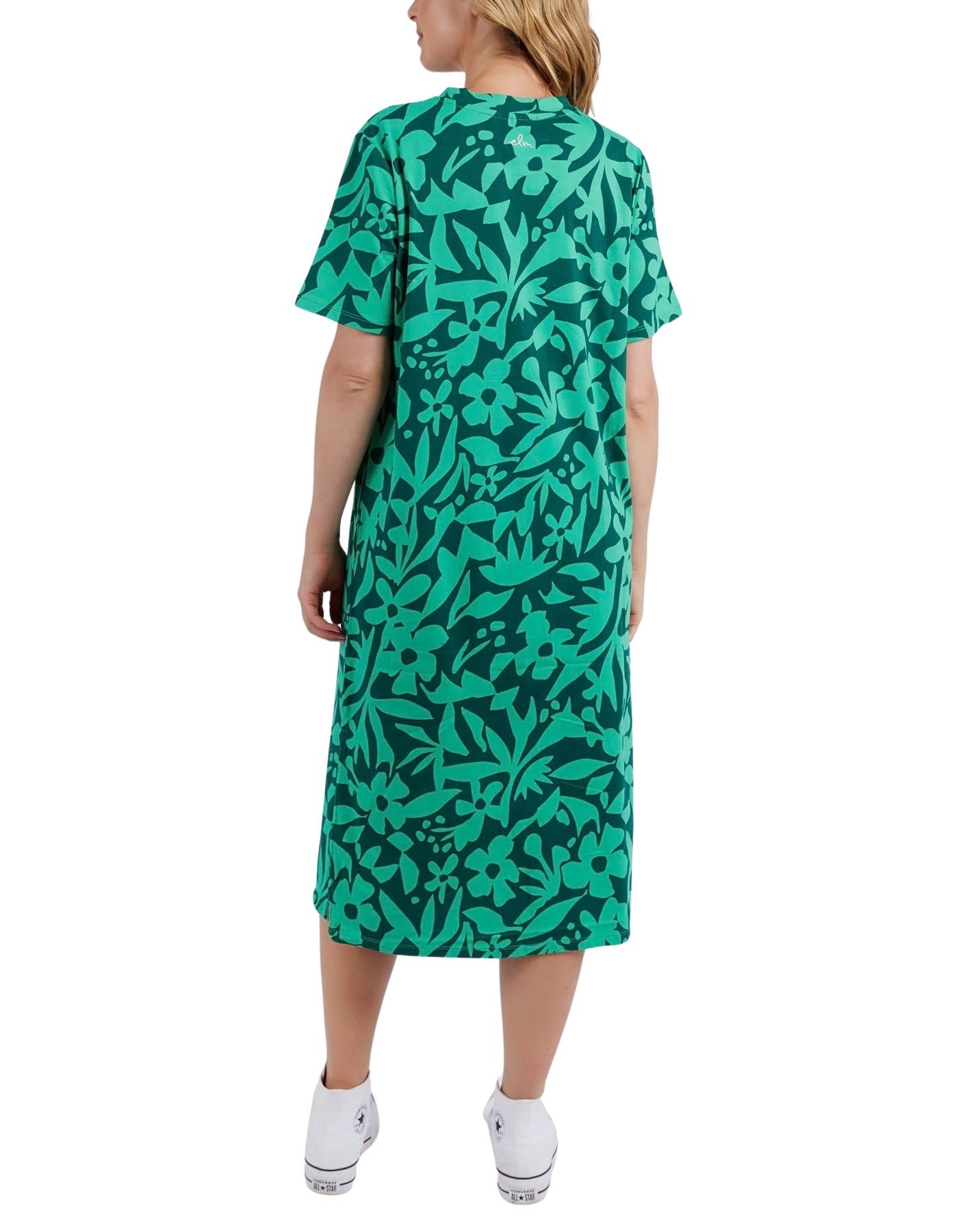 Elm - Stencil Floral Tee Dress - Greenbriar Floral Print