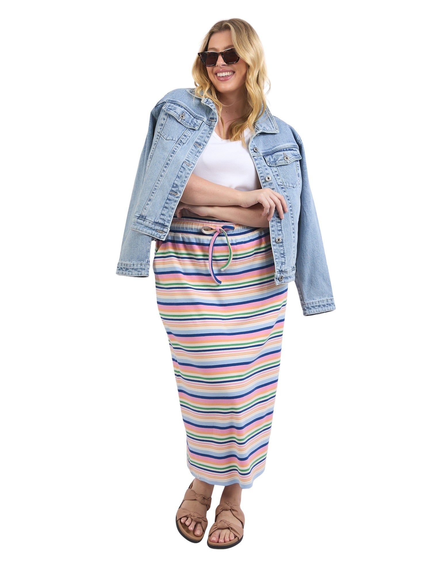 Elm - Sorbet Skirt - Multicolour Stripe