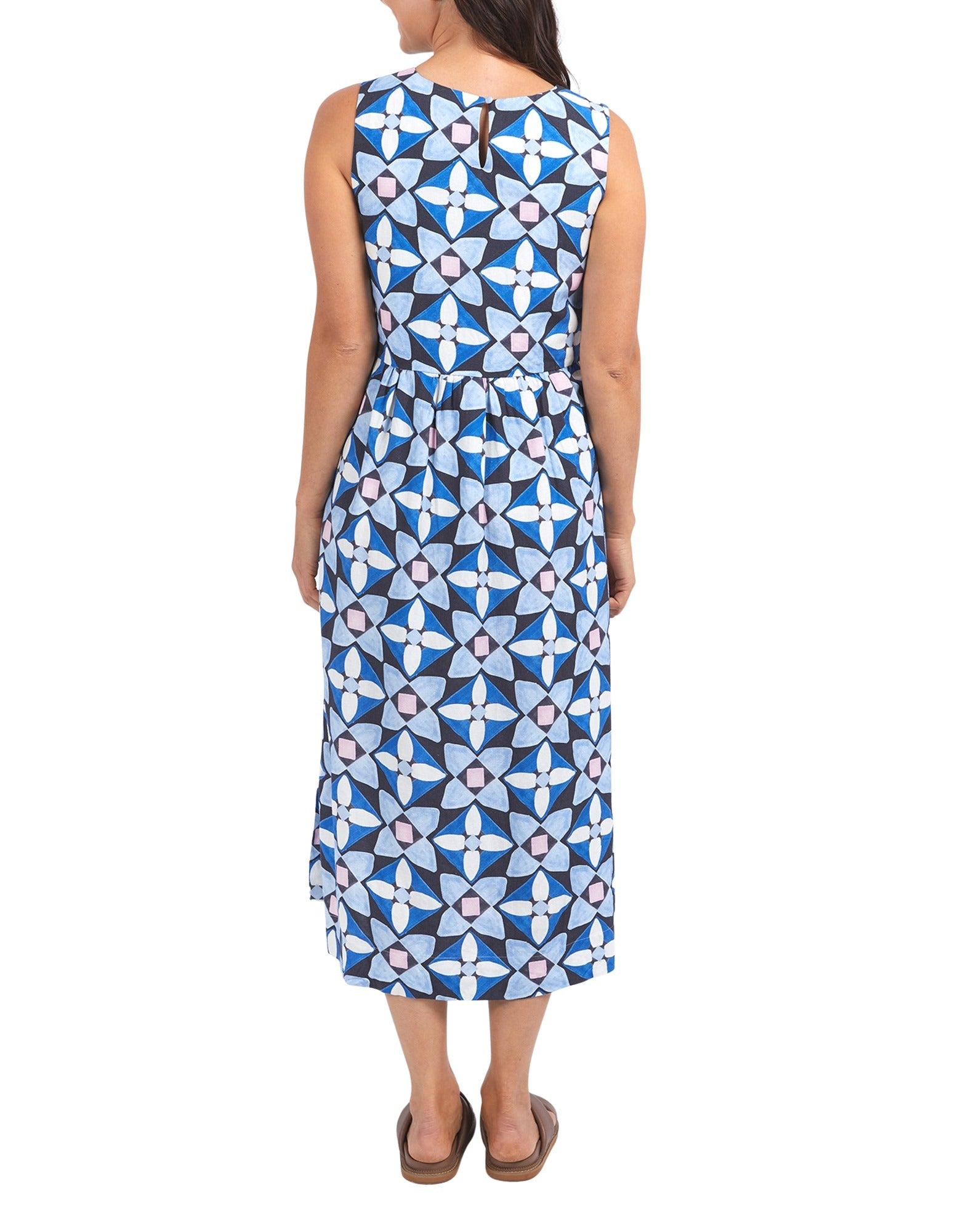 Elm - Painted Tile Dress - Geo Print