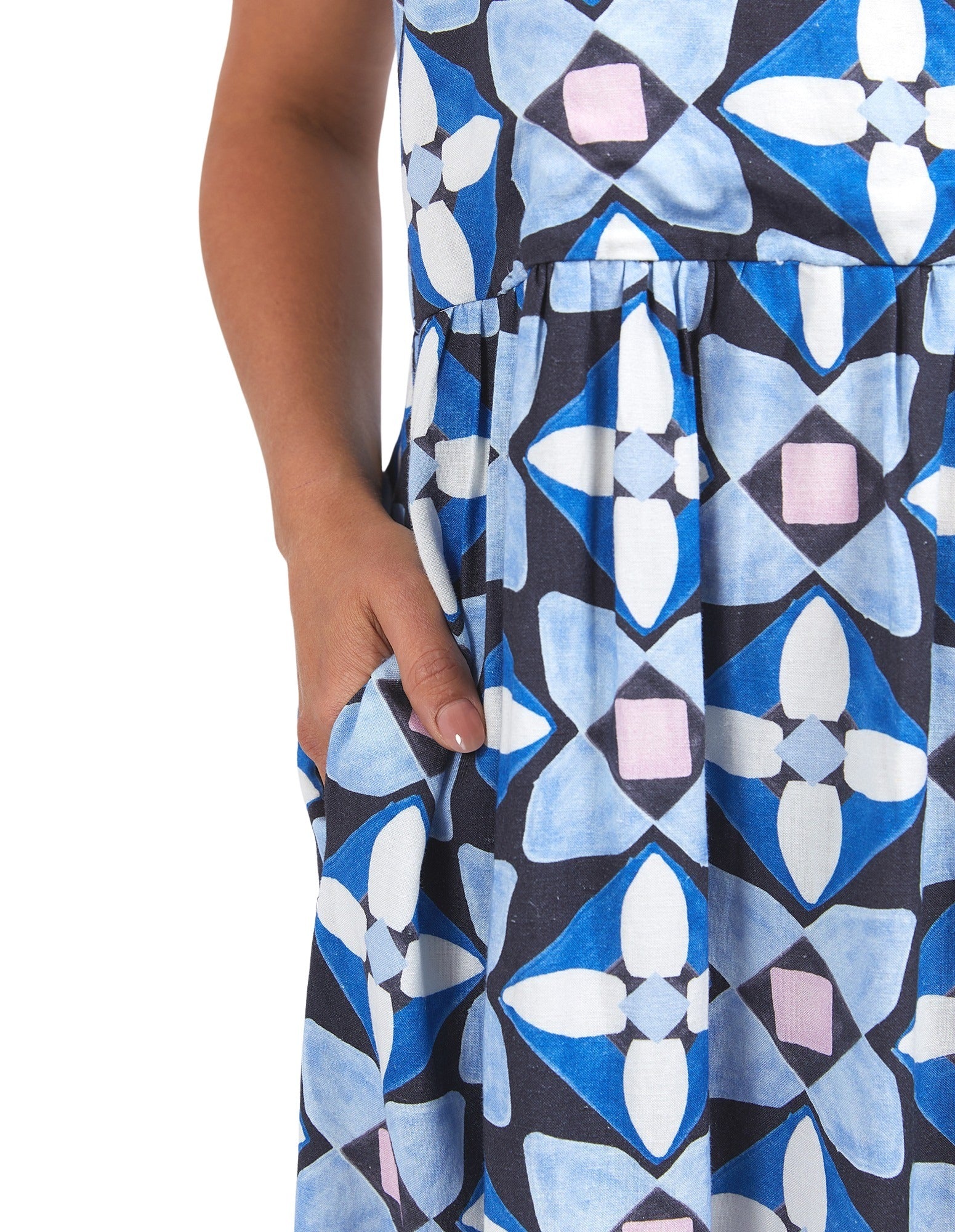 Elm - Painted Tile Dress - Geo Print