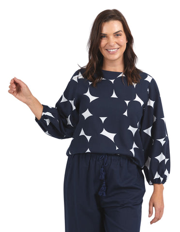 Demi Spot Top Navy