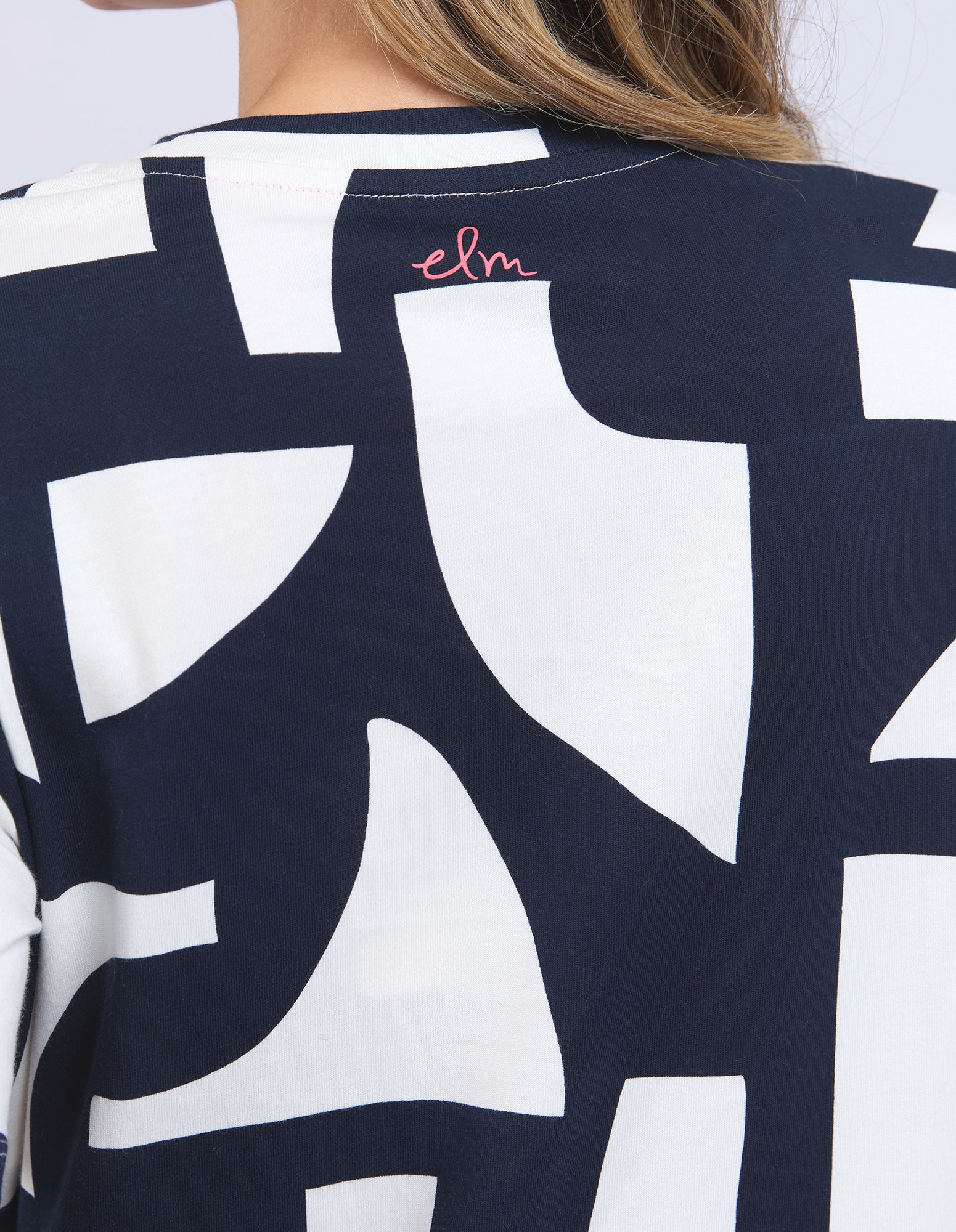 Elm - Dali Tee Dress - Navy Abstract Print