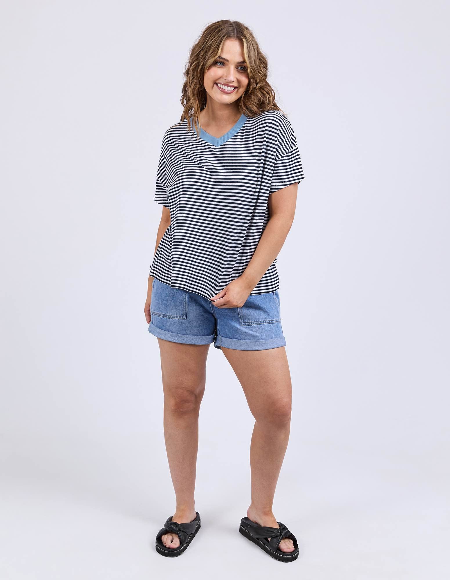 Elm - Liv Tee Navy & White