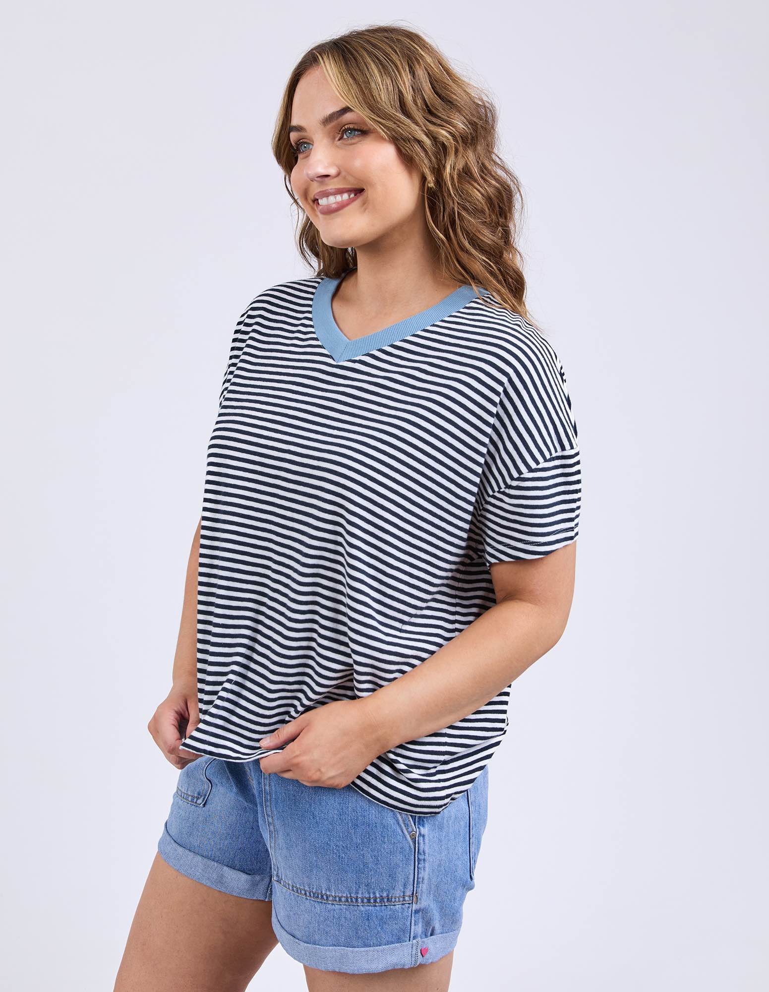 Elm - Liv Tee Navy & White