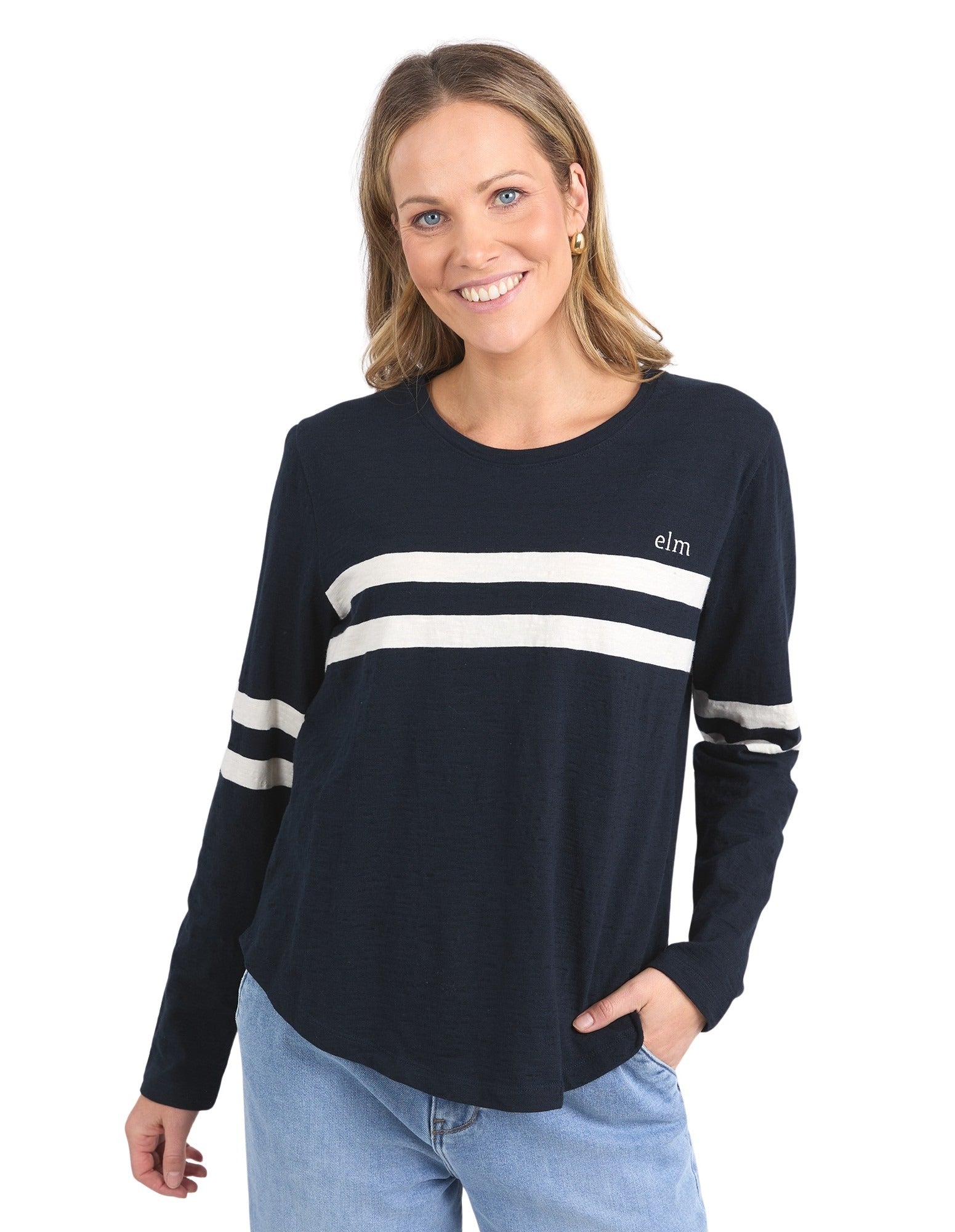 Elm - Adora Long Sleeve Tee - Navy