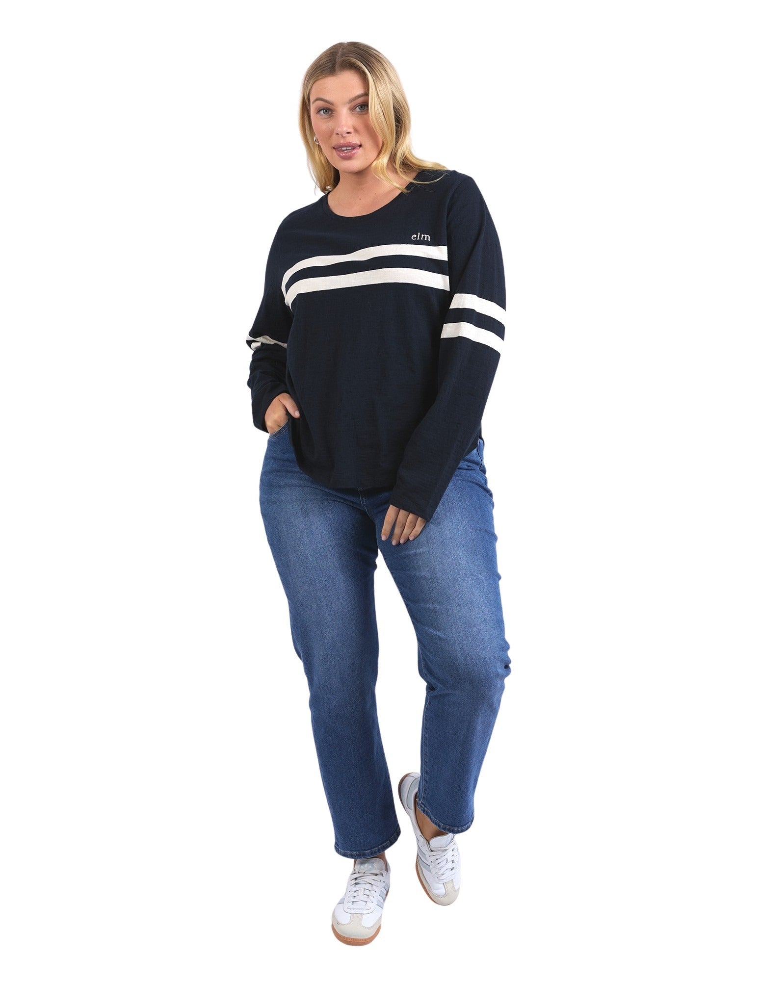 Elm - Adora Long Sleeve Tee - Navy