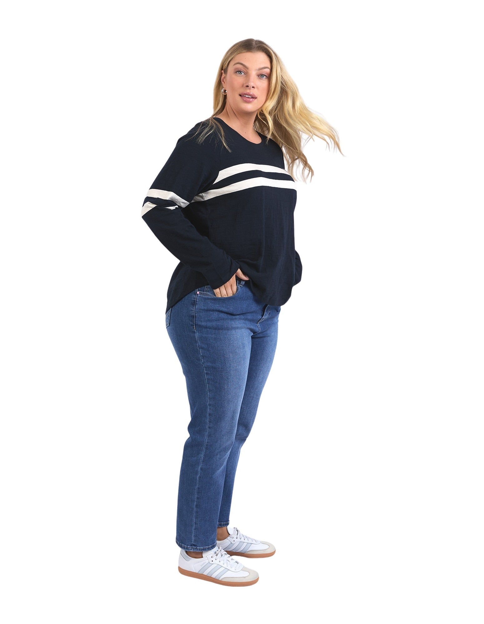 Elm - Adora Long Sleeve Tee - Navy