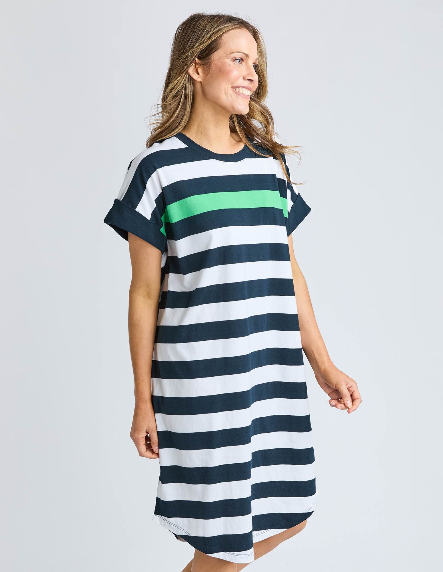 Elm - McKinley Dress - Navy & White Stripe