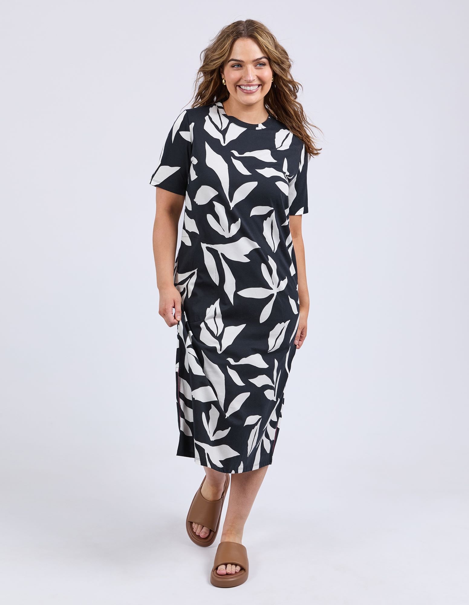 Elm - Mimosa Tee Dress - Black Yardage