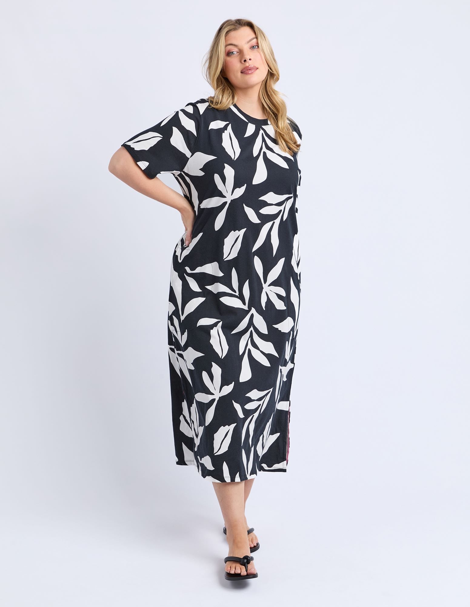 Elm - Mimosa Tee Dress - Black Yardage