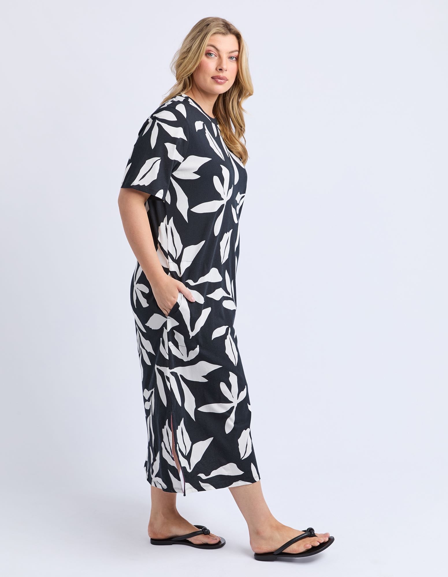 Elm - Mimosa Tee Dress - Black Yardage