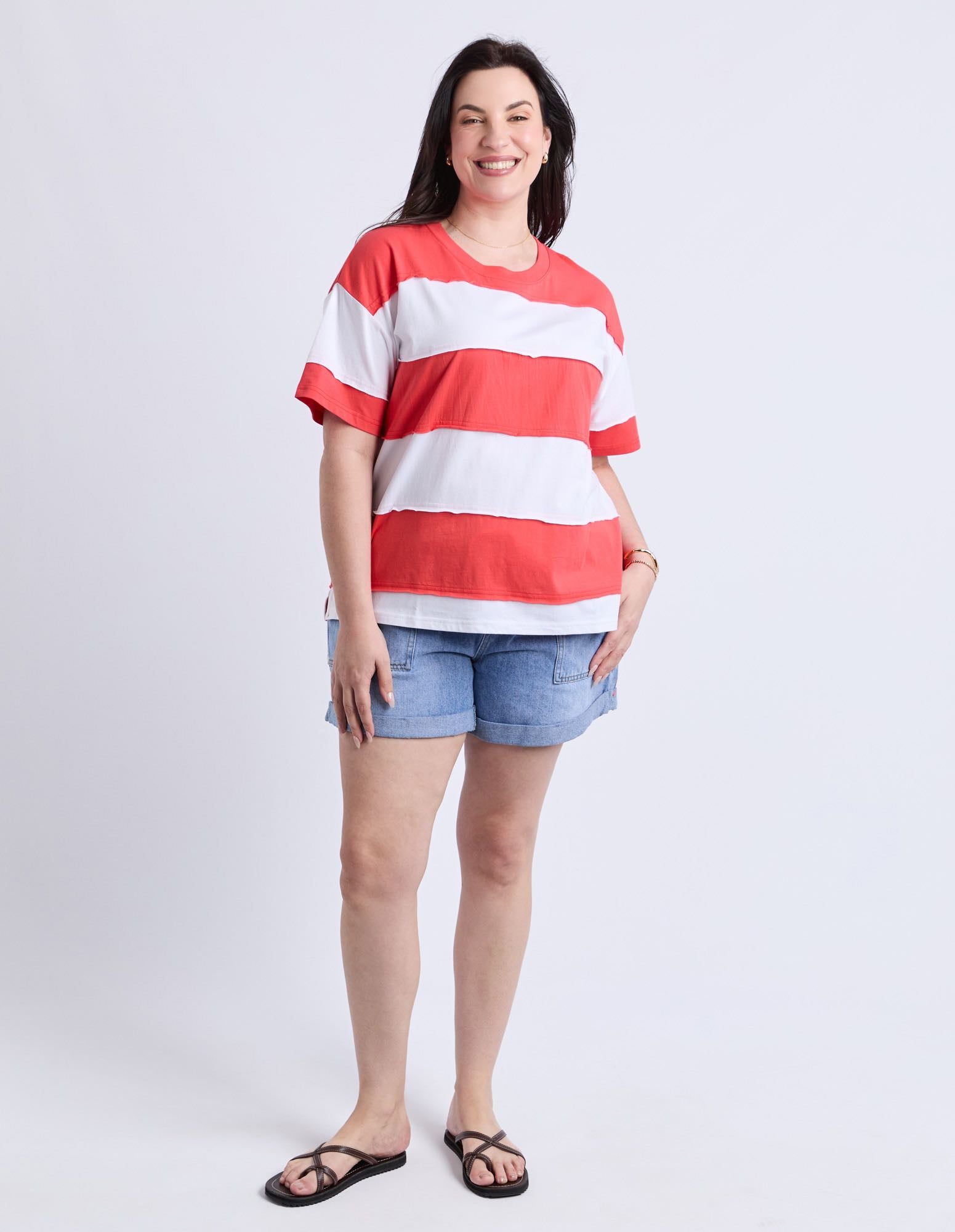 Elm - Bold Stripe Tee - Cayenne