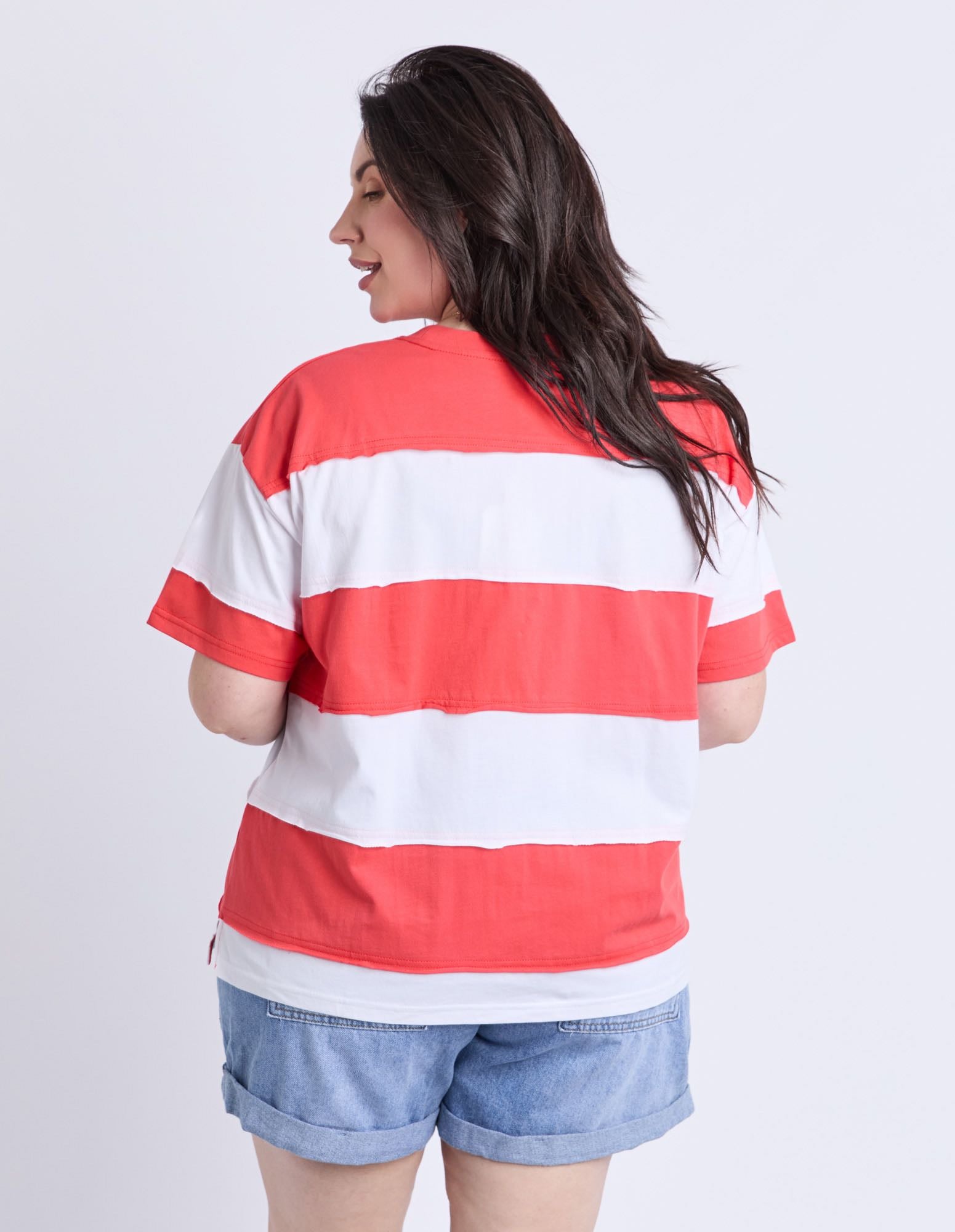 Elm - Bold Stripe Tee - Cayenne