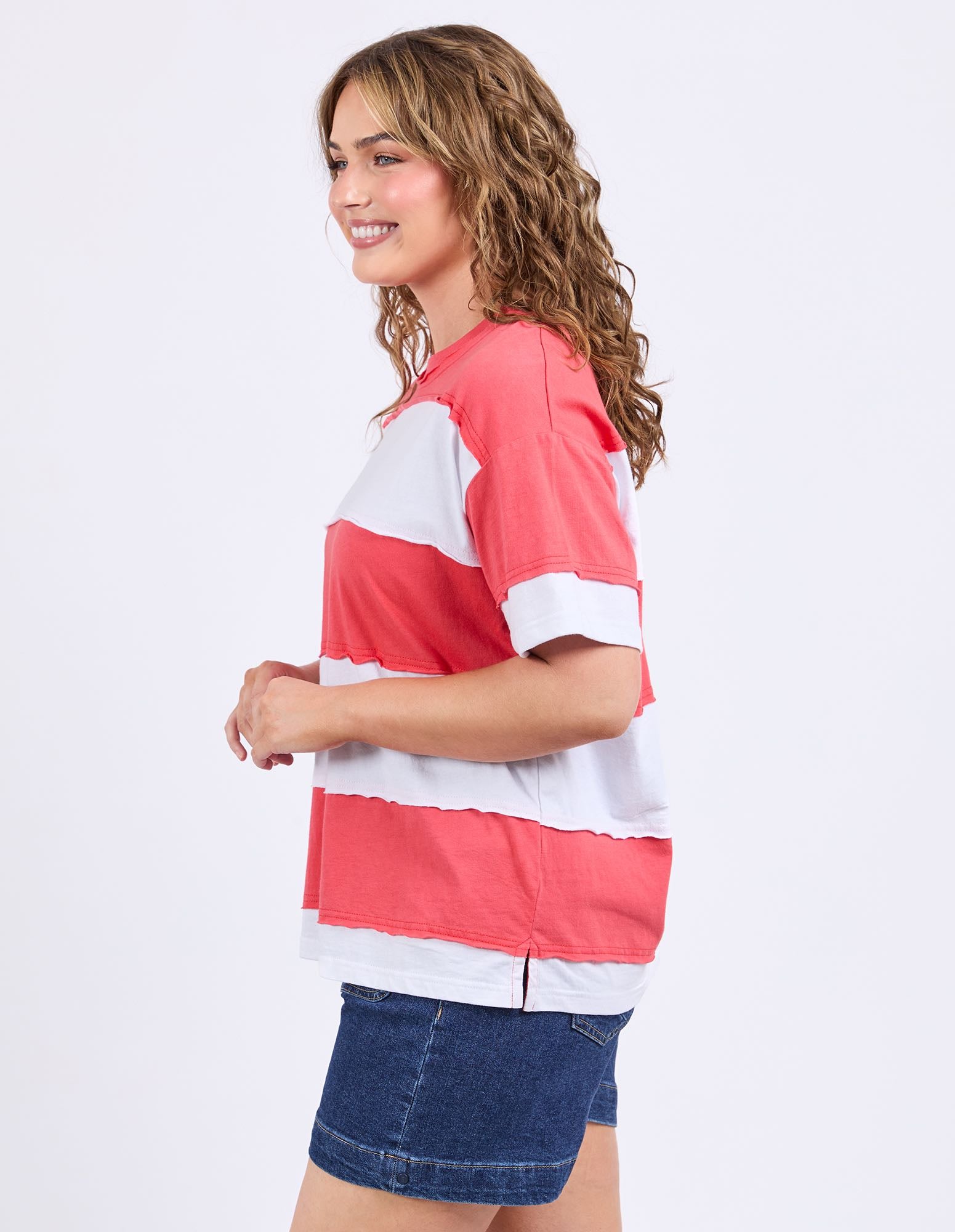 Elm - Bold Stripe Tee - Cayenne