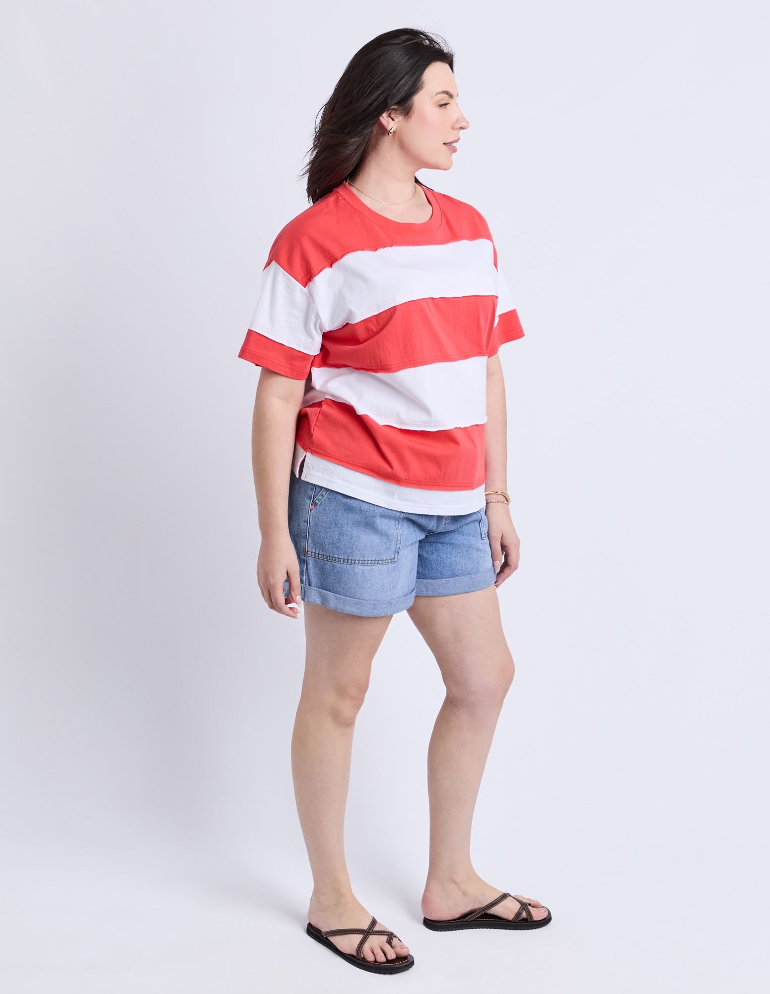 Elm - Bold Stripe Tee - Cayenne