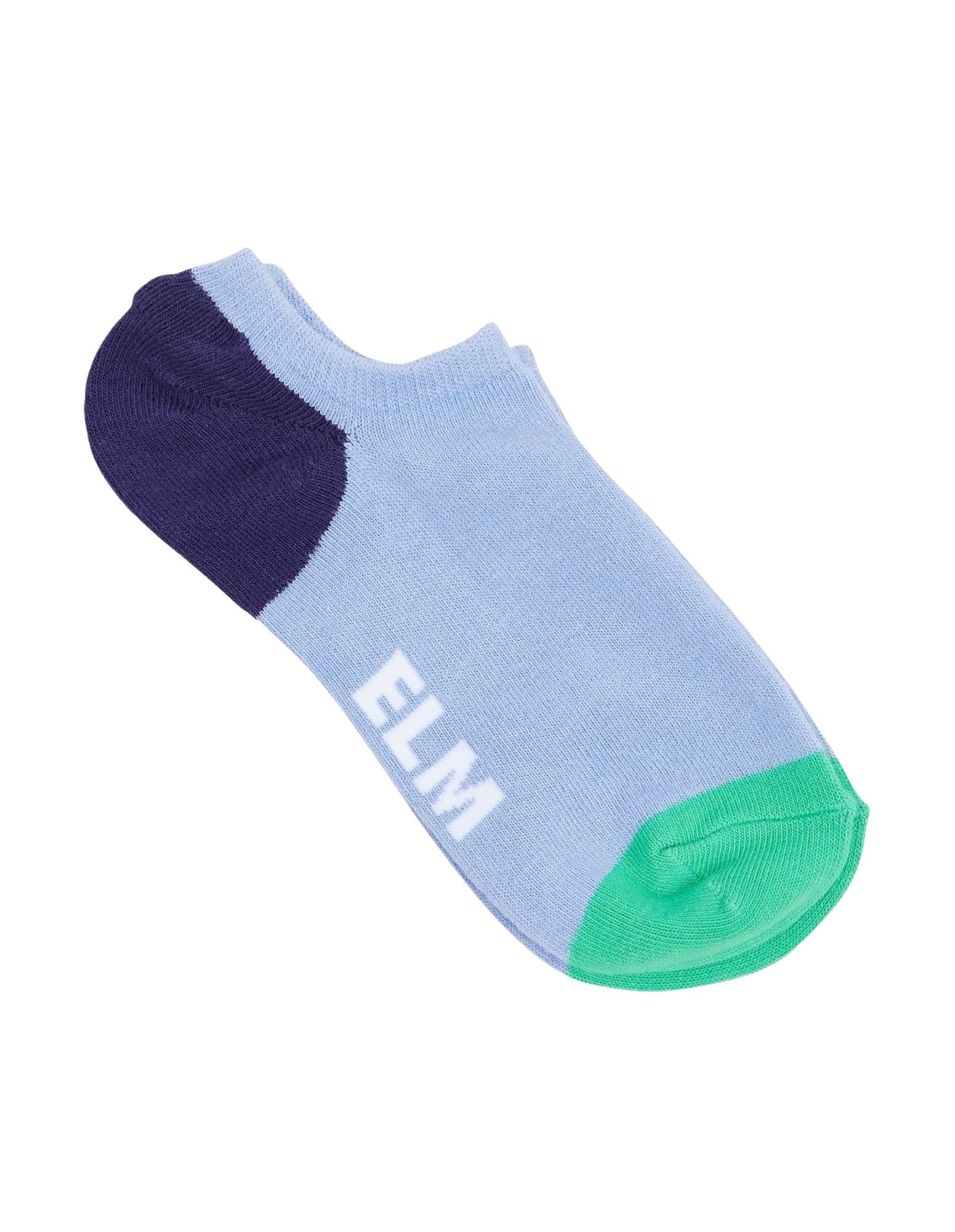 Elm - No Show Sock 2 PK - Orbit Green/Blue/Pink