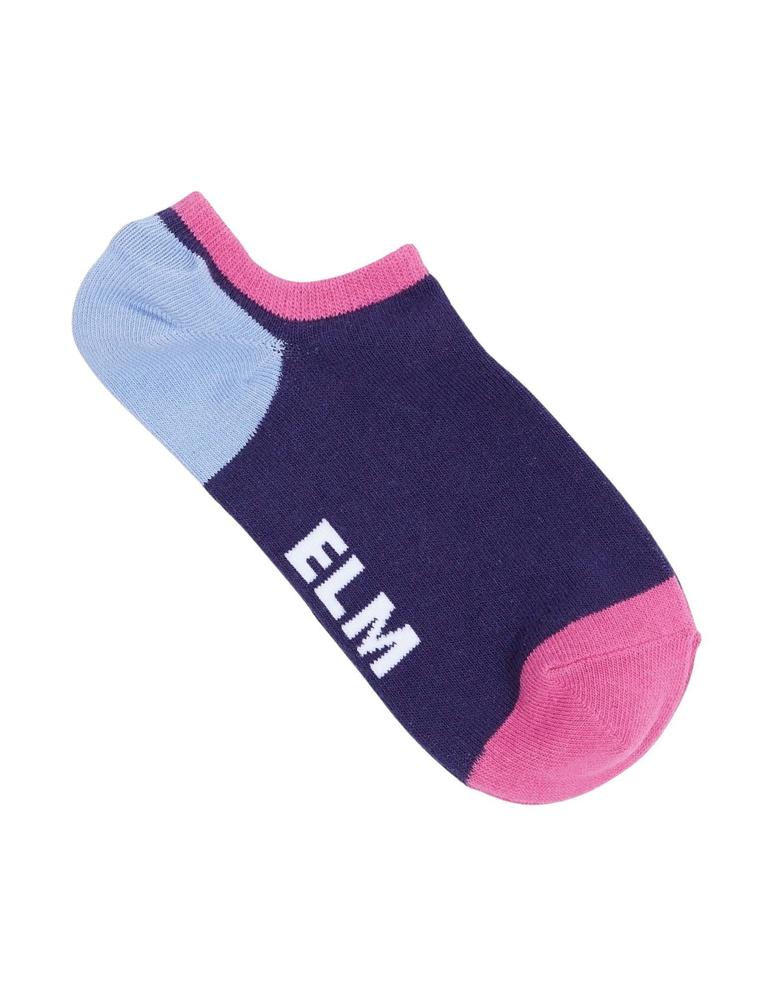 Elm - No Show Sock 2 PK - Orbit Green/Blue/Pink