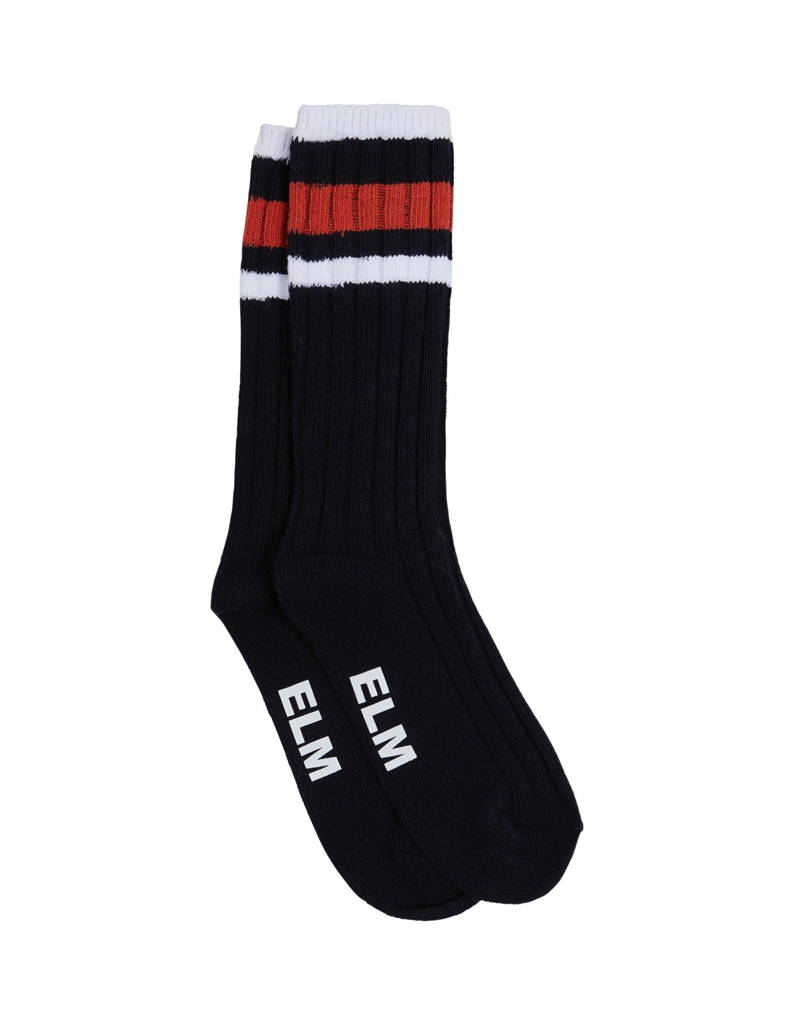 Elm - Collegiate Boot Sock 2 PK - Navy and White