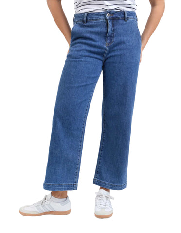 Izzy Wide Leg Jean Dark Blue Wash