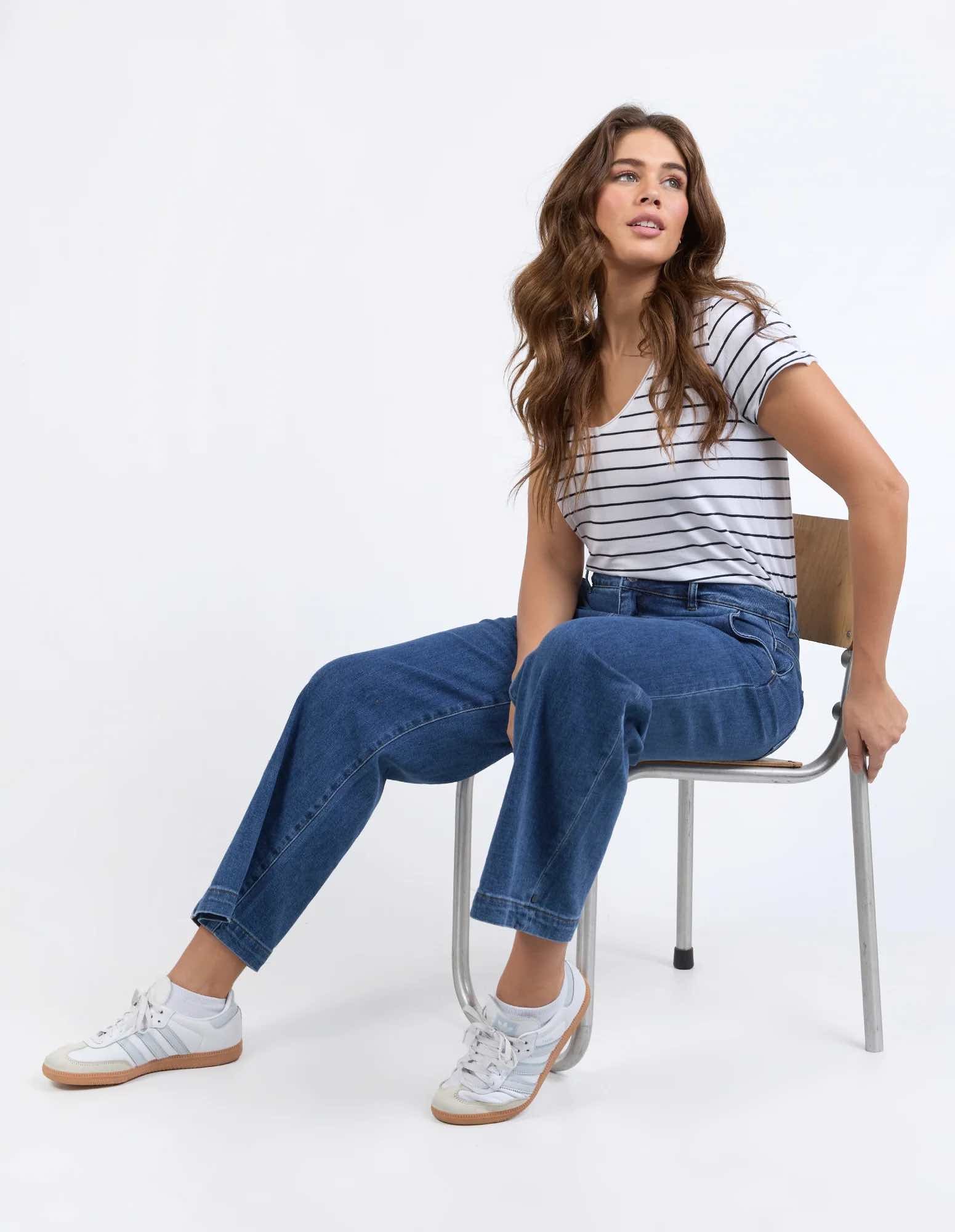 Elm - Izzy Wide Leg Jean - Dark Blue Wash