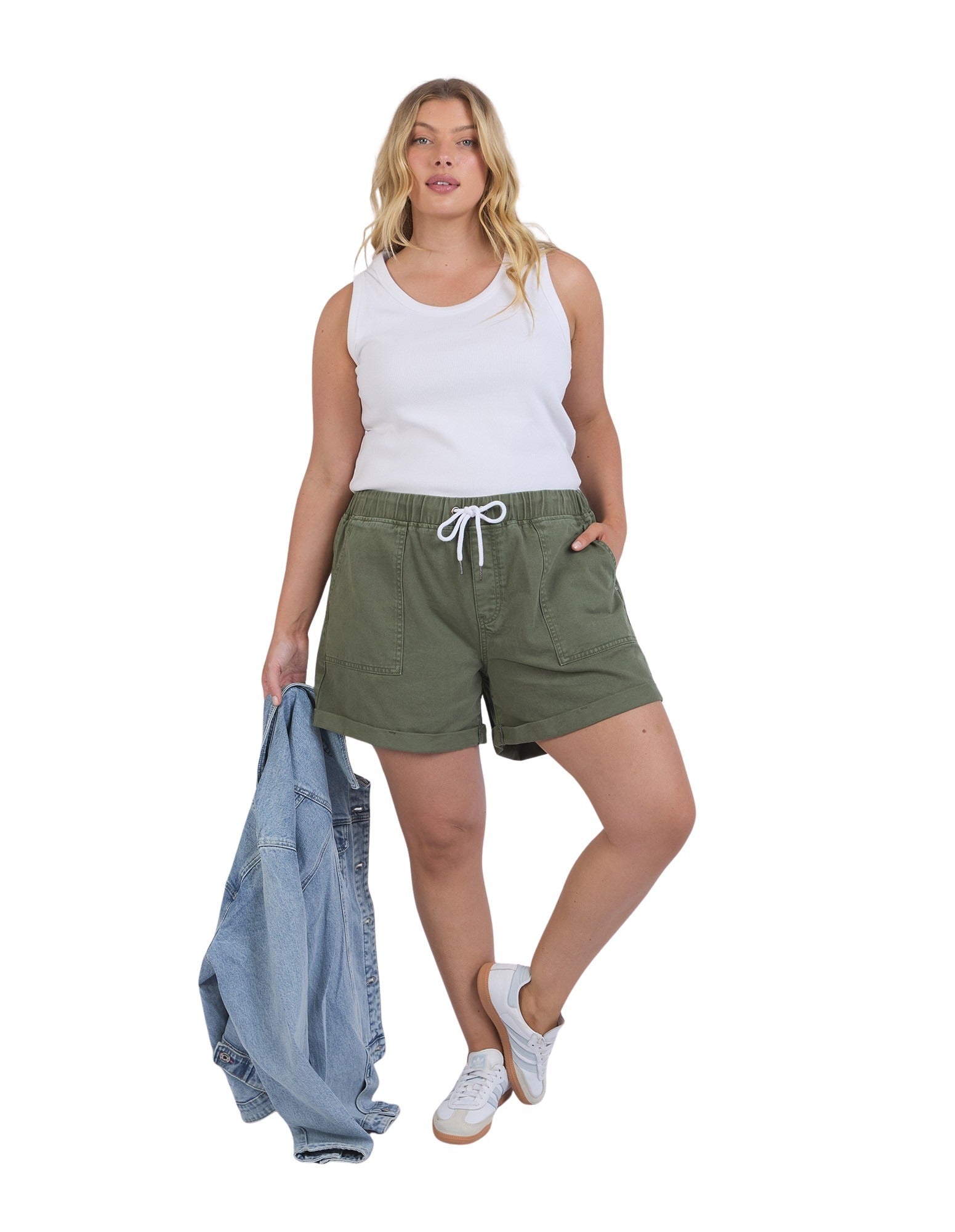 Elm - Emma Denim Short - Khaki