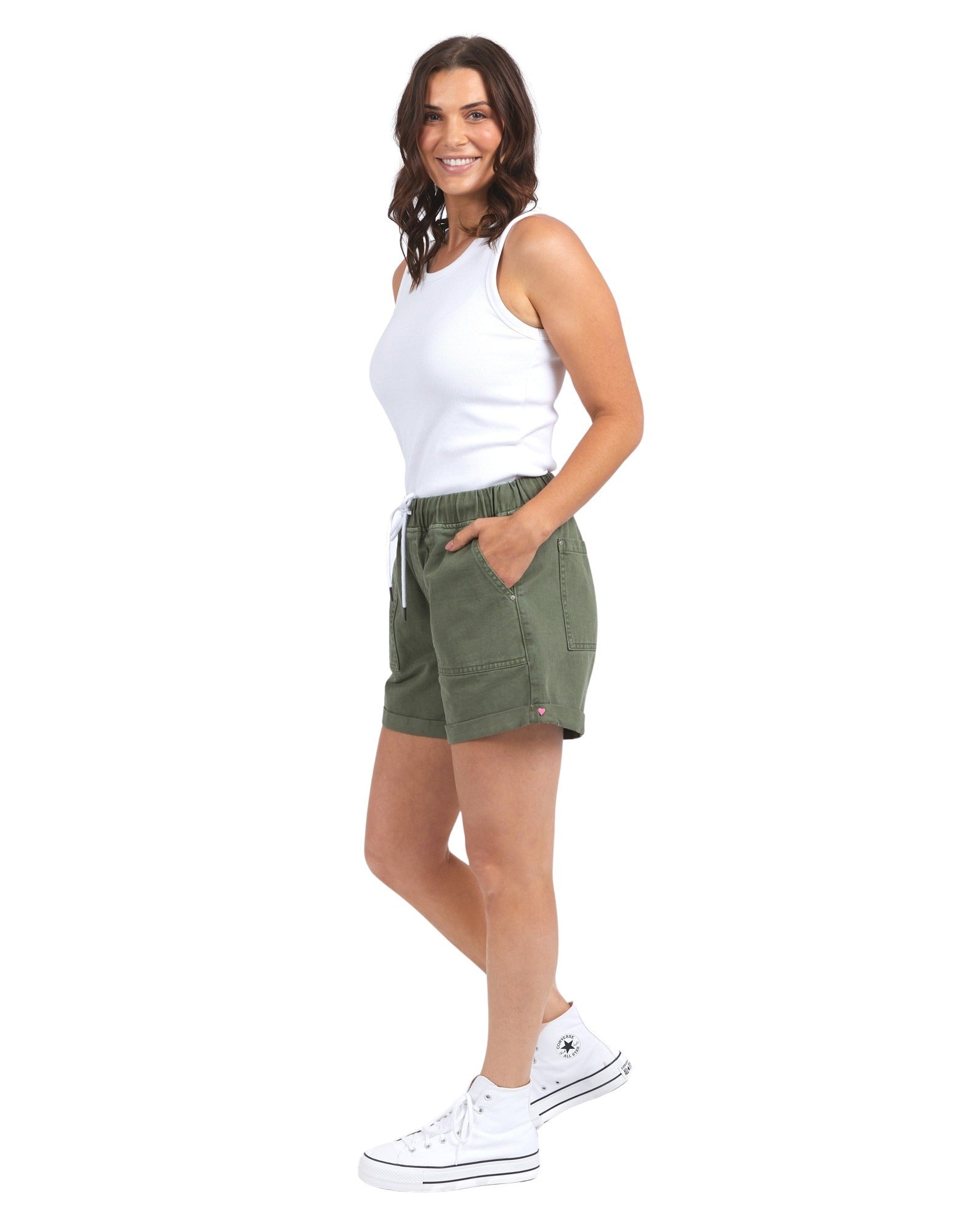 Elm - Emma Denim Short - Khaki