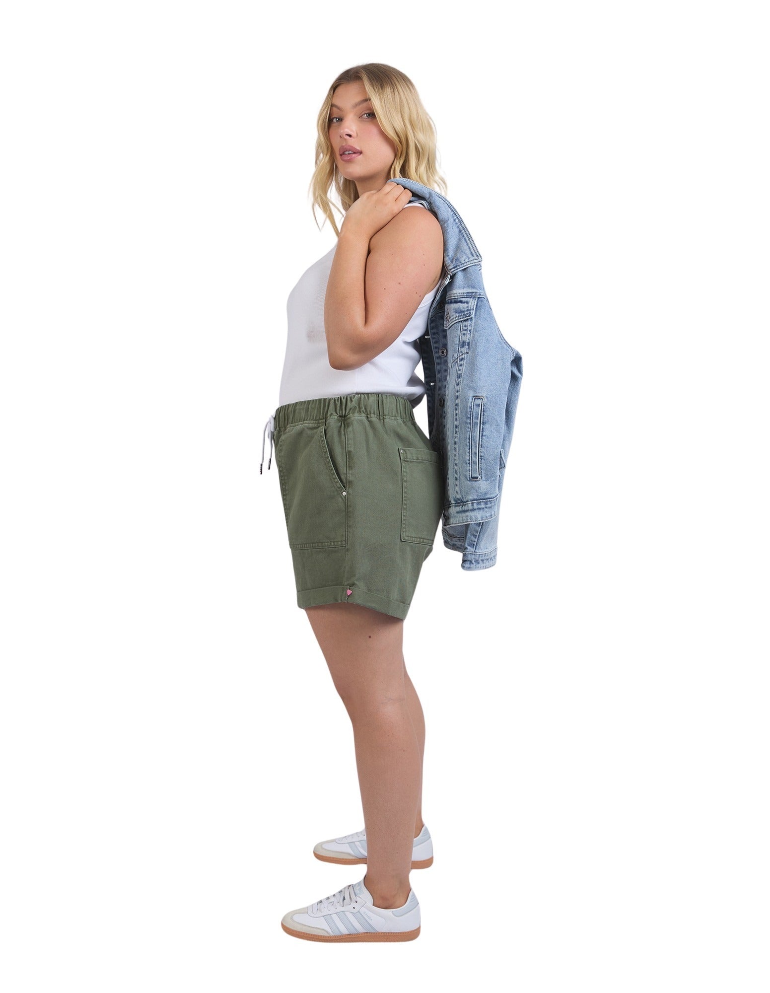 Elm - Emma Denim Short - Khaki