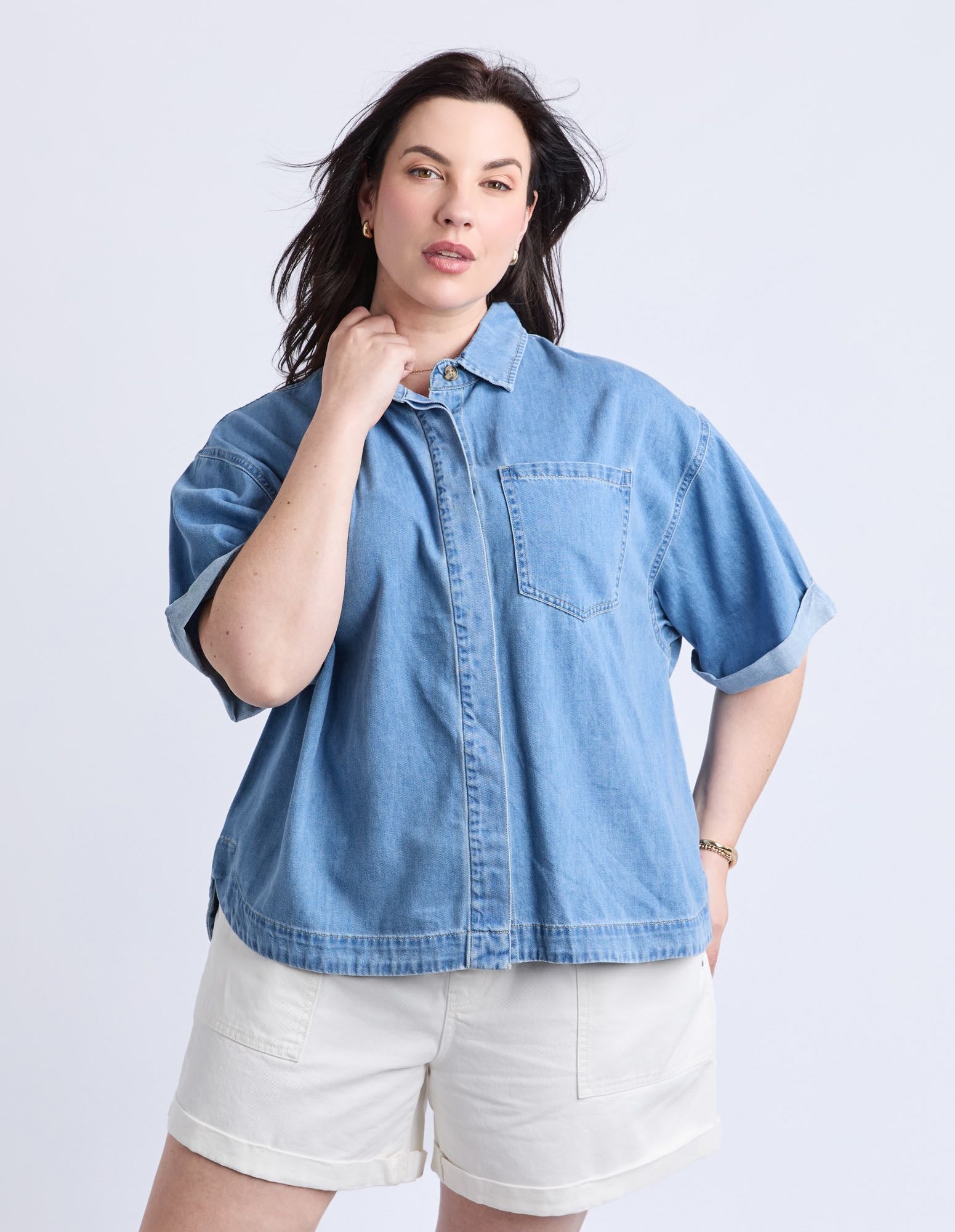 Elm - Annika Short Sleeve Denim Shirt