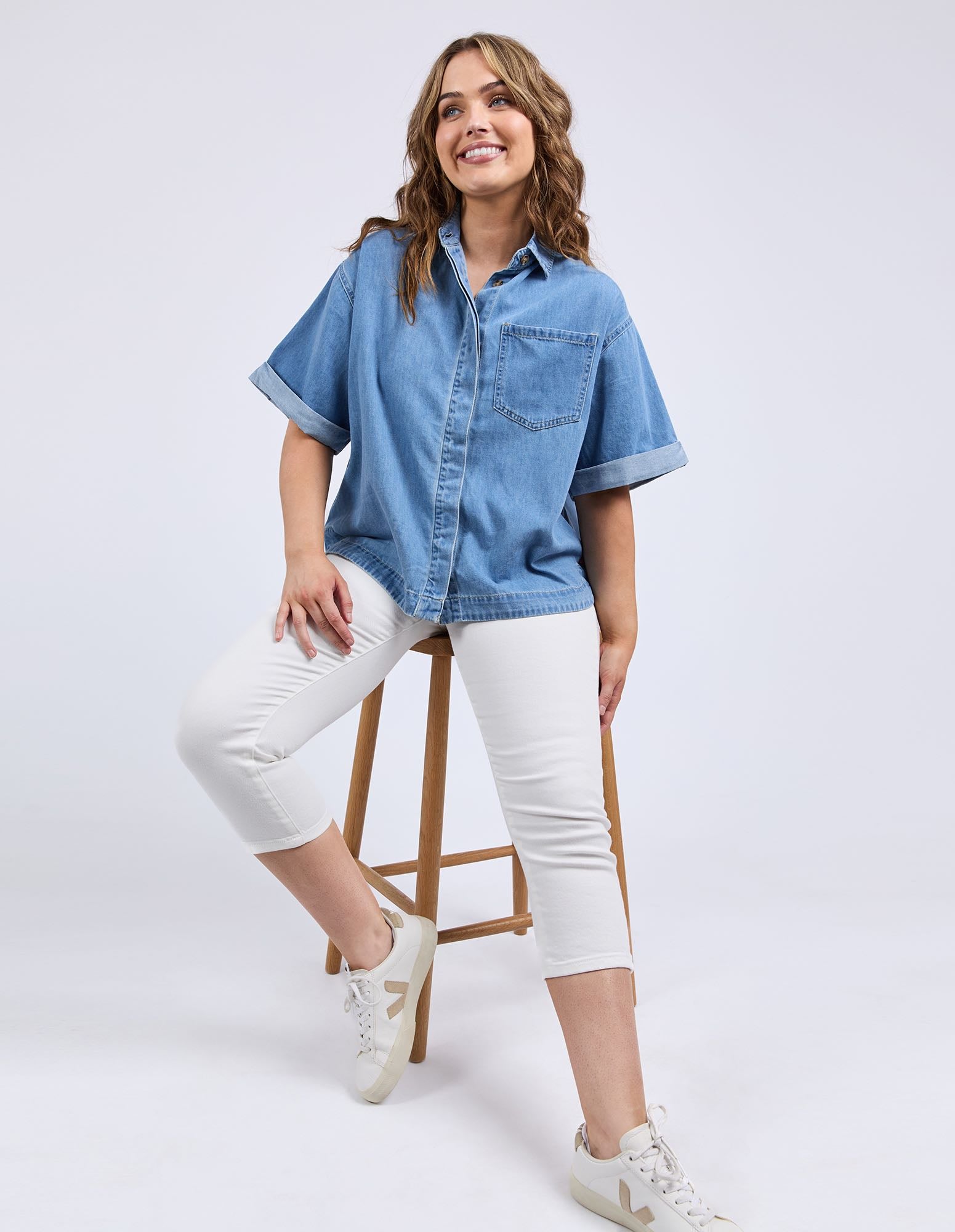 Elm - Annika Short Sleeve Denim Shirt