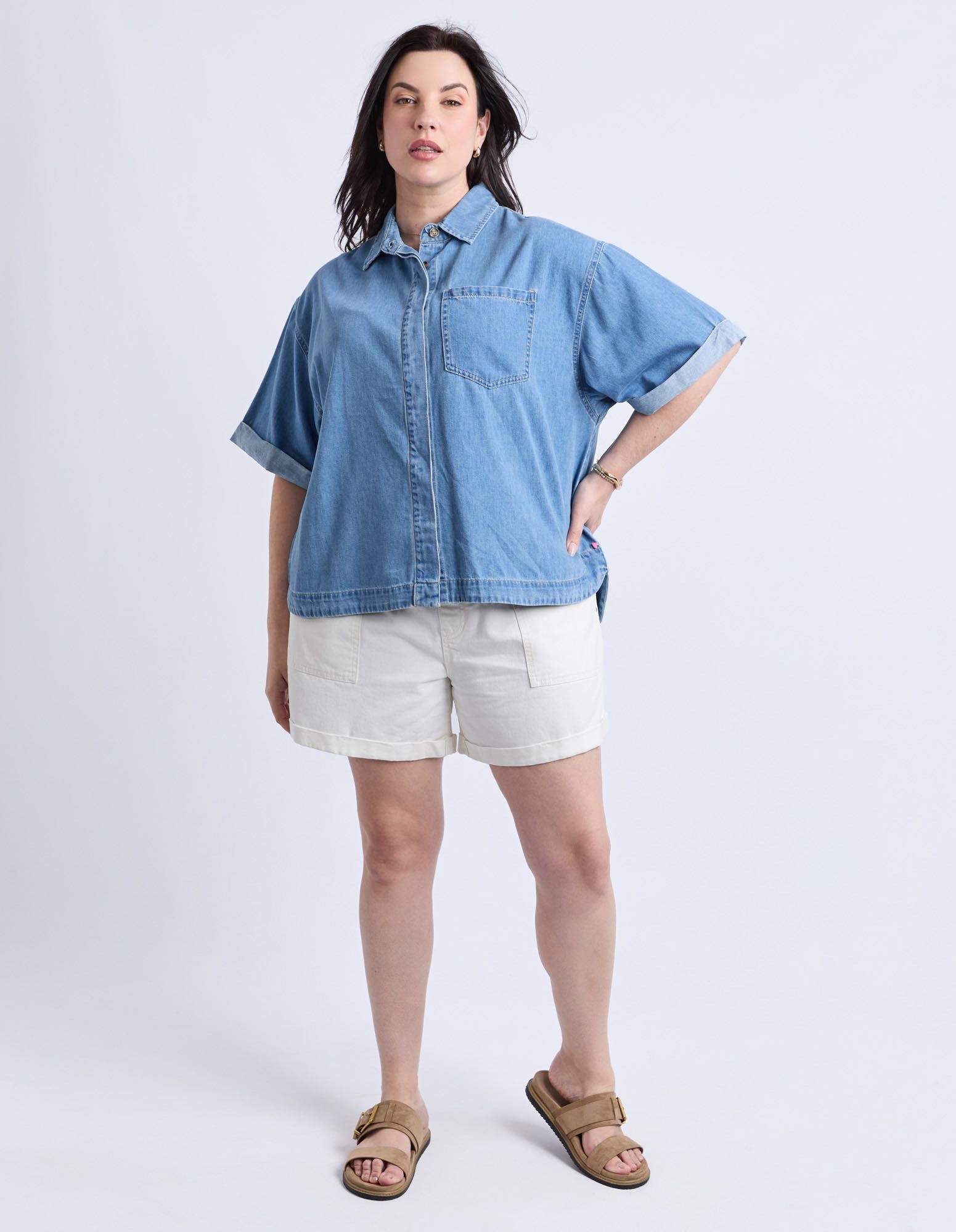 Elm - Annika Short Sleeve Denim Shirt