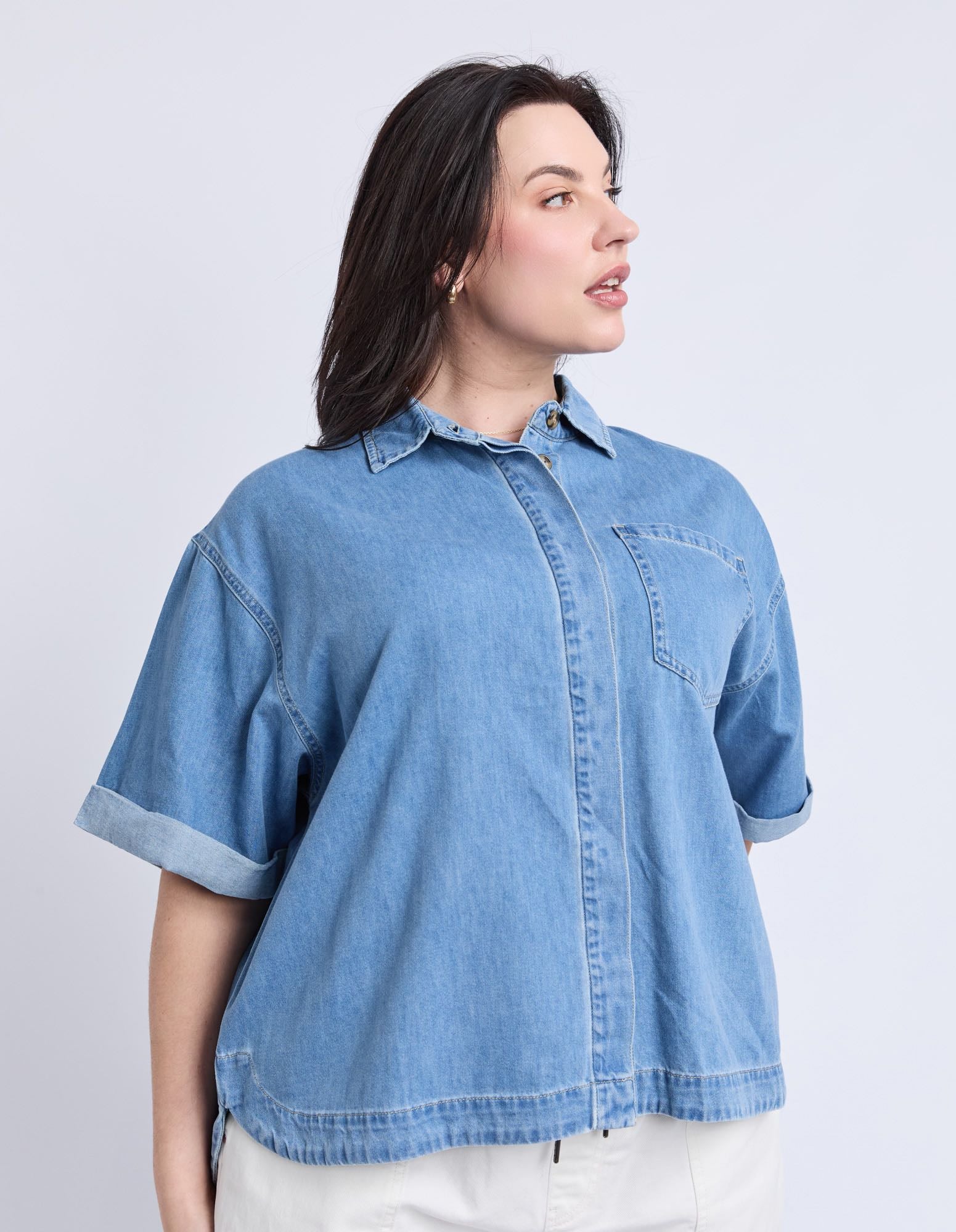 Elm - Annika Short Sleeve Denim Shirt