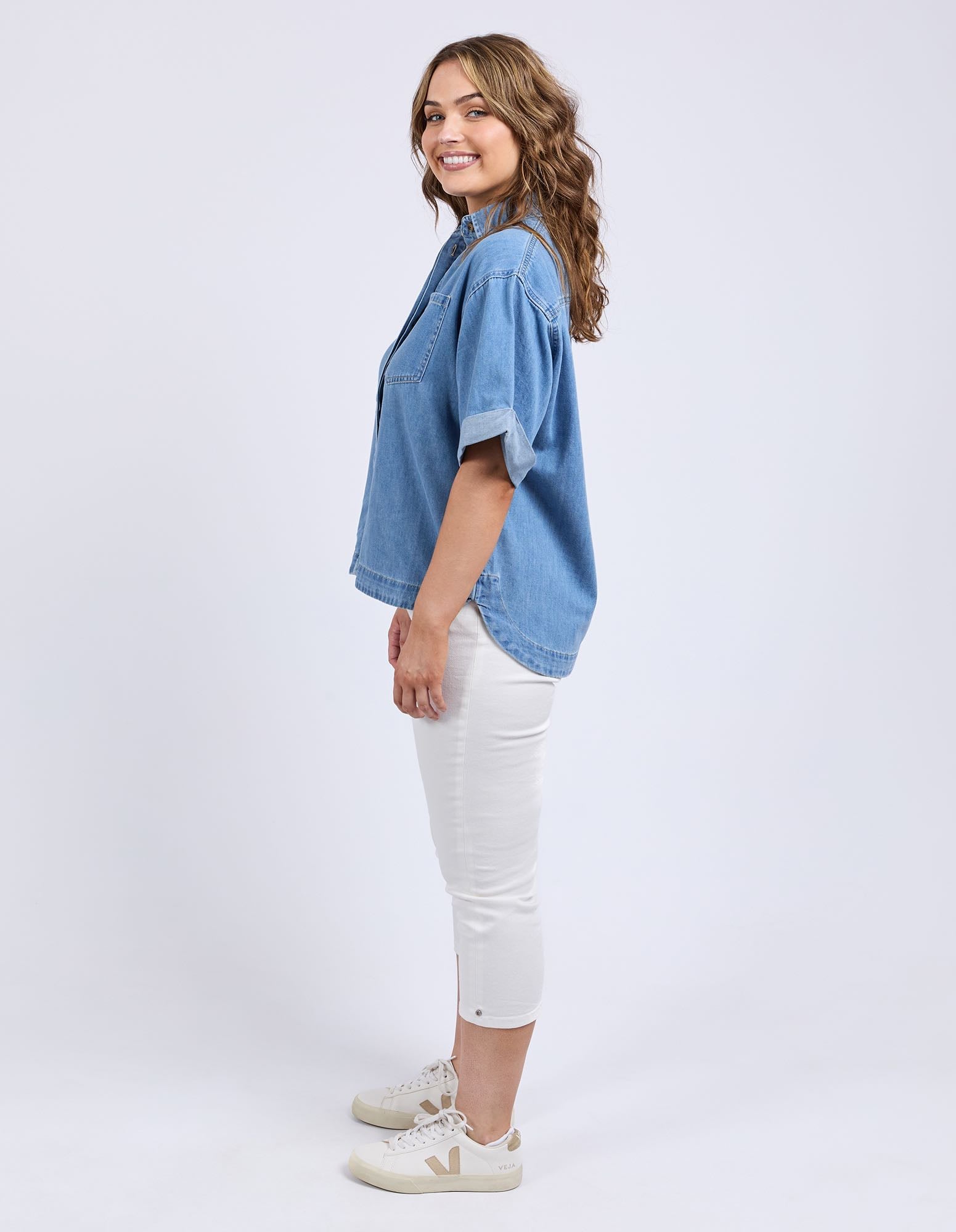 Elm - Annika Short Sleeve Denim Shirt
