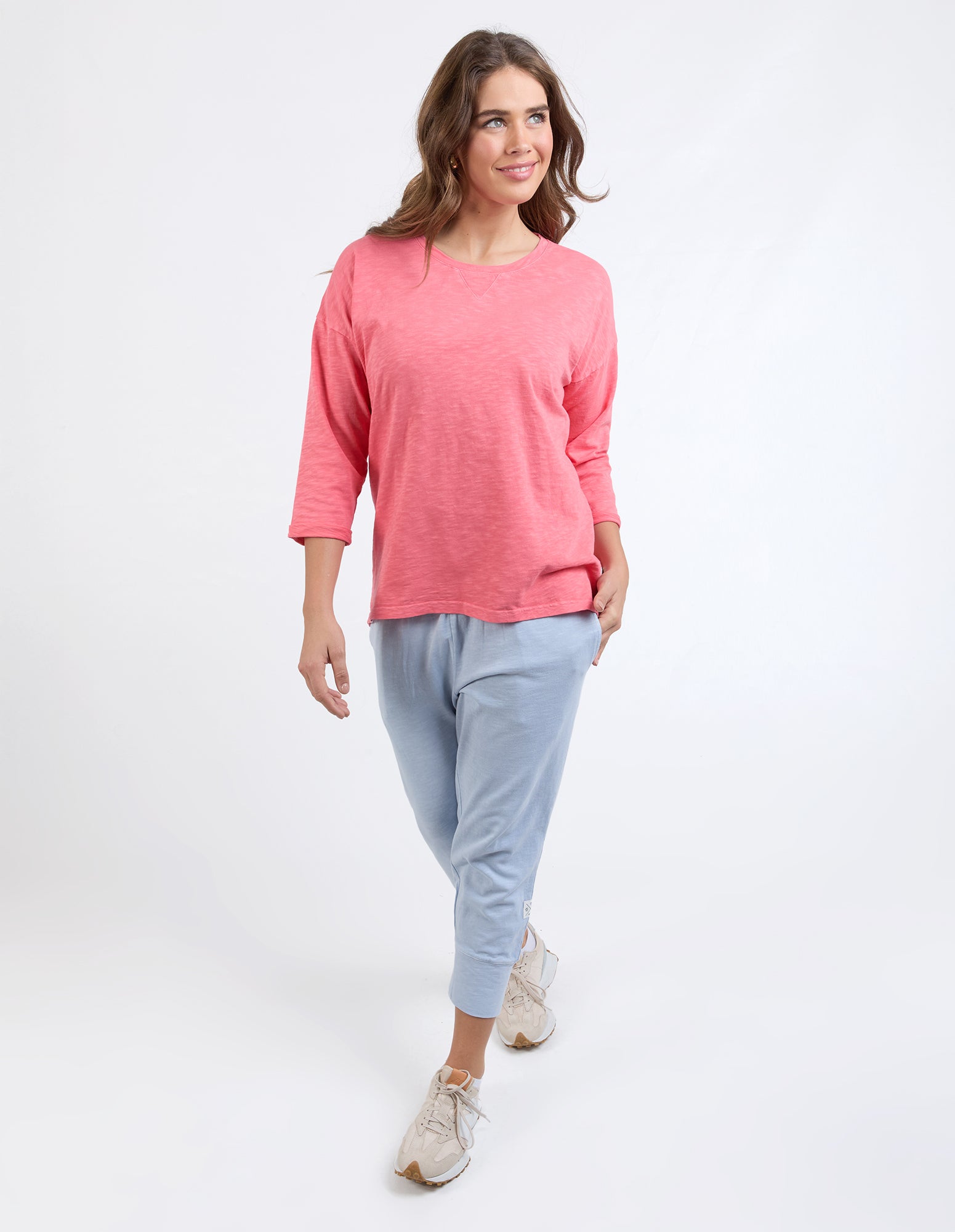 Elm - Annie 3/4 Sleeve Tee - Cosy Coral