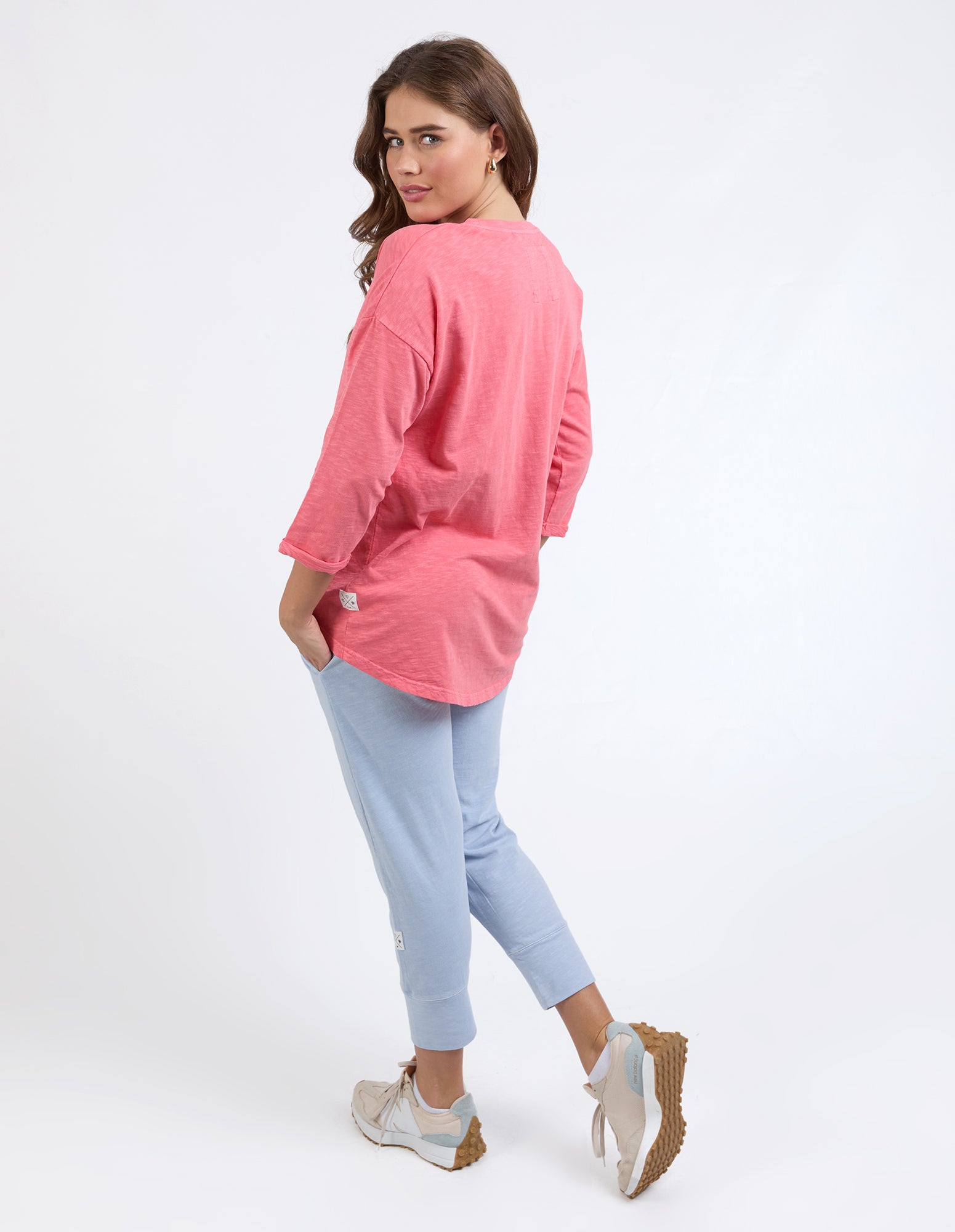 Elm - Annie 3/4 Sleeve Tee - Cosy Coral
