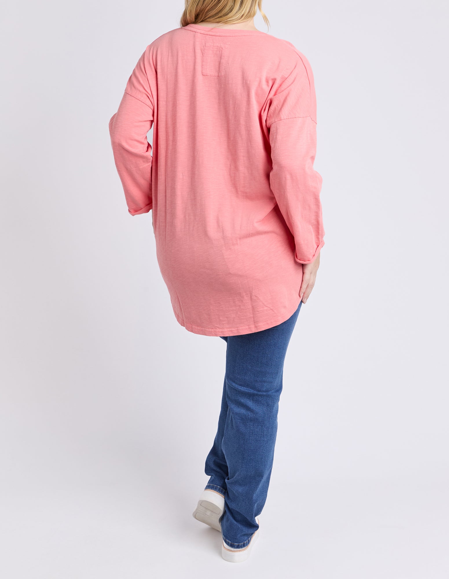Elm - Annie 3/4 Sleeve Tee - Cosy Coral
