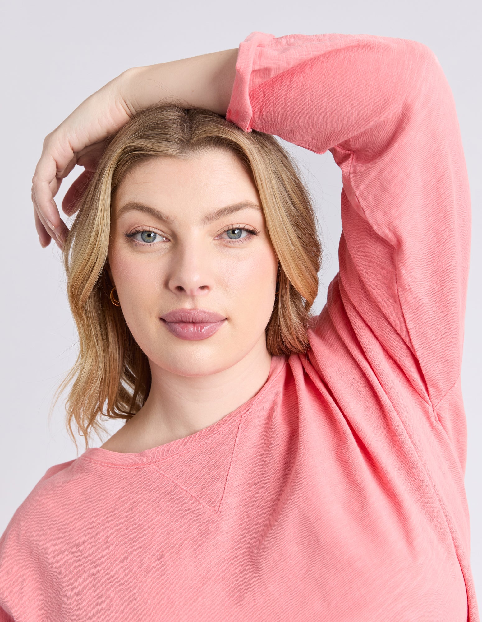 Elm - Annie 3/4 Sleeve Tee - Cosy Coral