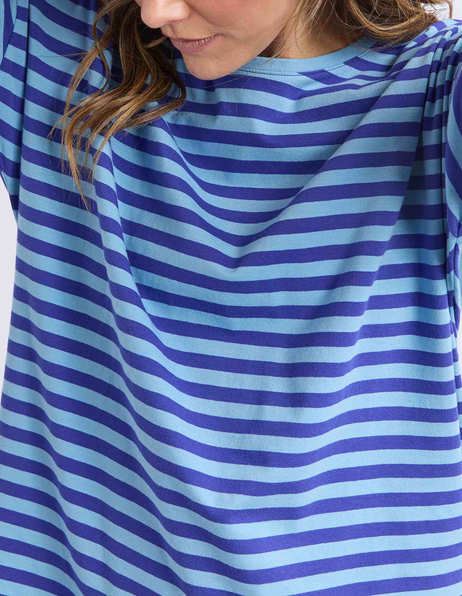 Elm - Lauren Short Sleeve Tee - Ocean Blue Stripe