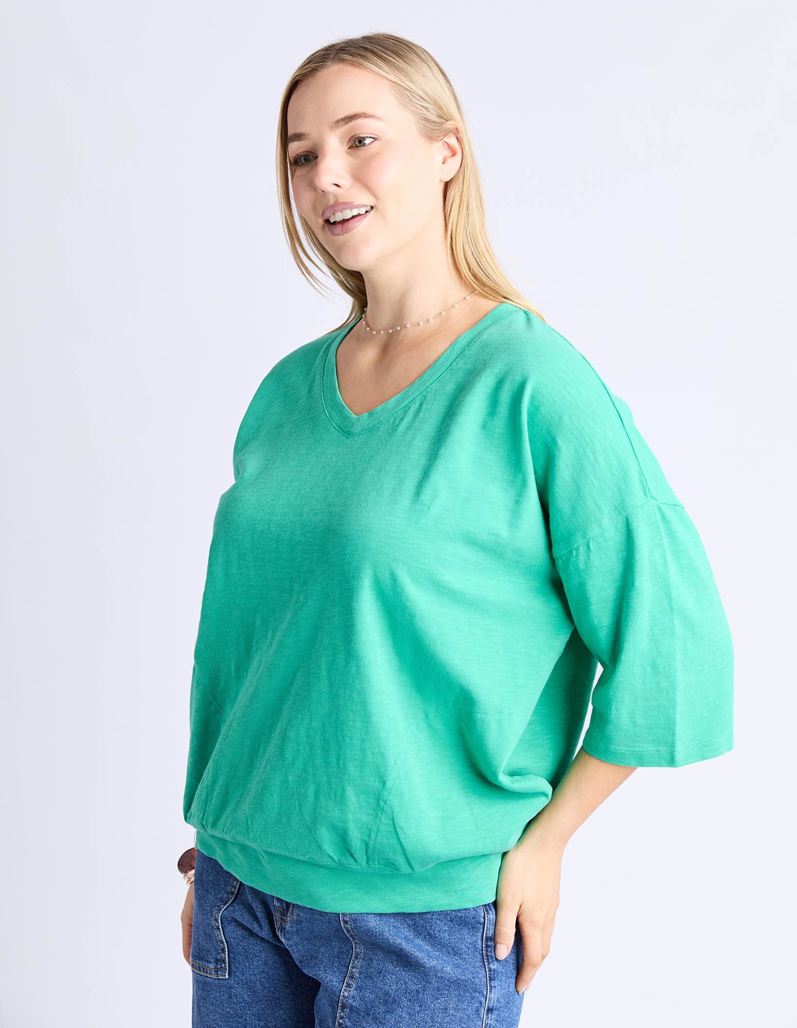 Elm - Mazie Vee Sweat - Gumdrop Green - NEW COLOUR!
