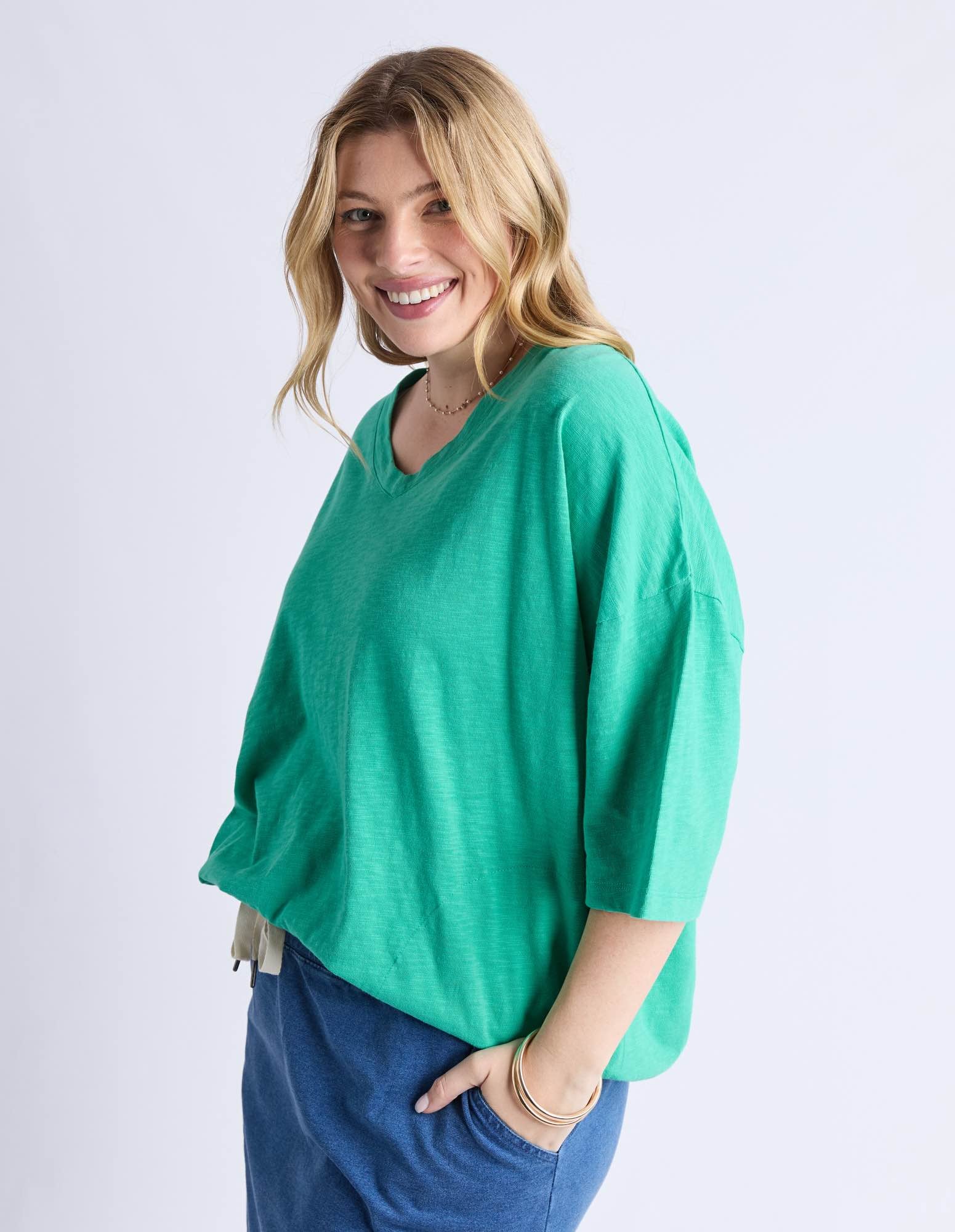 Elm - Mazie Vee Sweat - Gumdrop Green - NEW COLOUR!